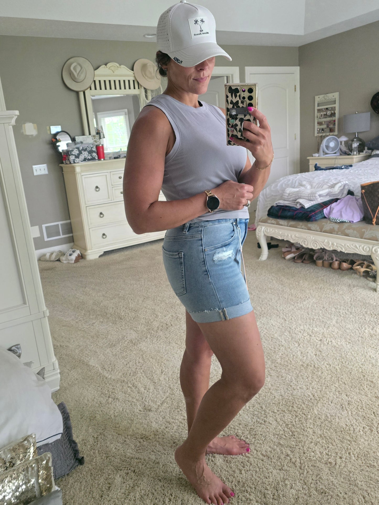 High Rise Cuffed Shorts