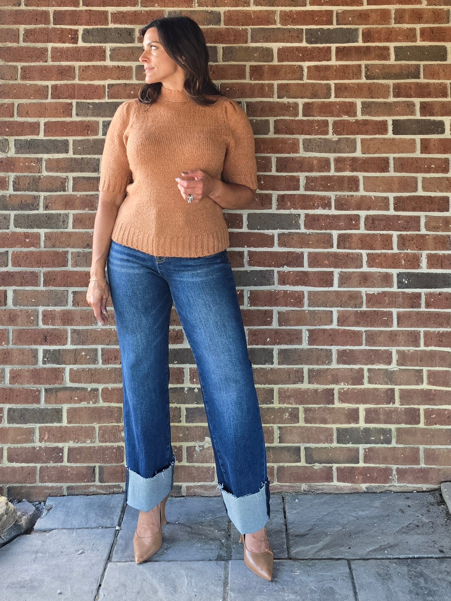 Carmel Mock Neck Tie-Back Sweater