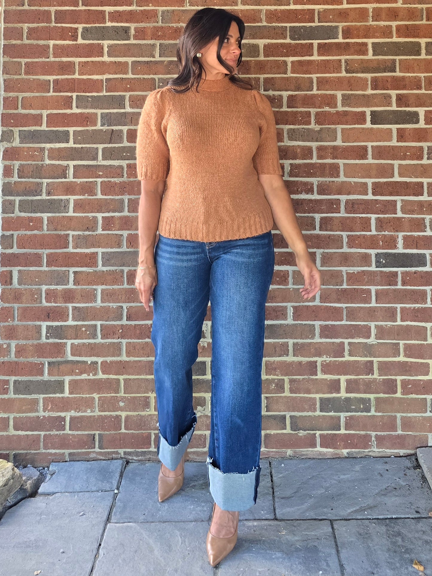 Carmel Mock Neck Tie-Back Sweater