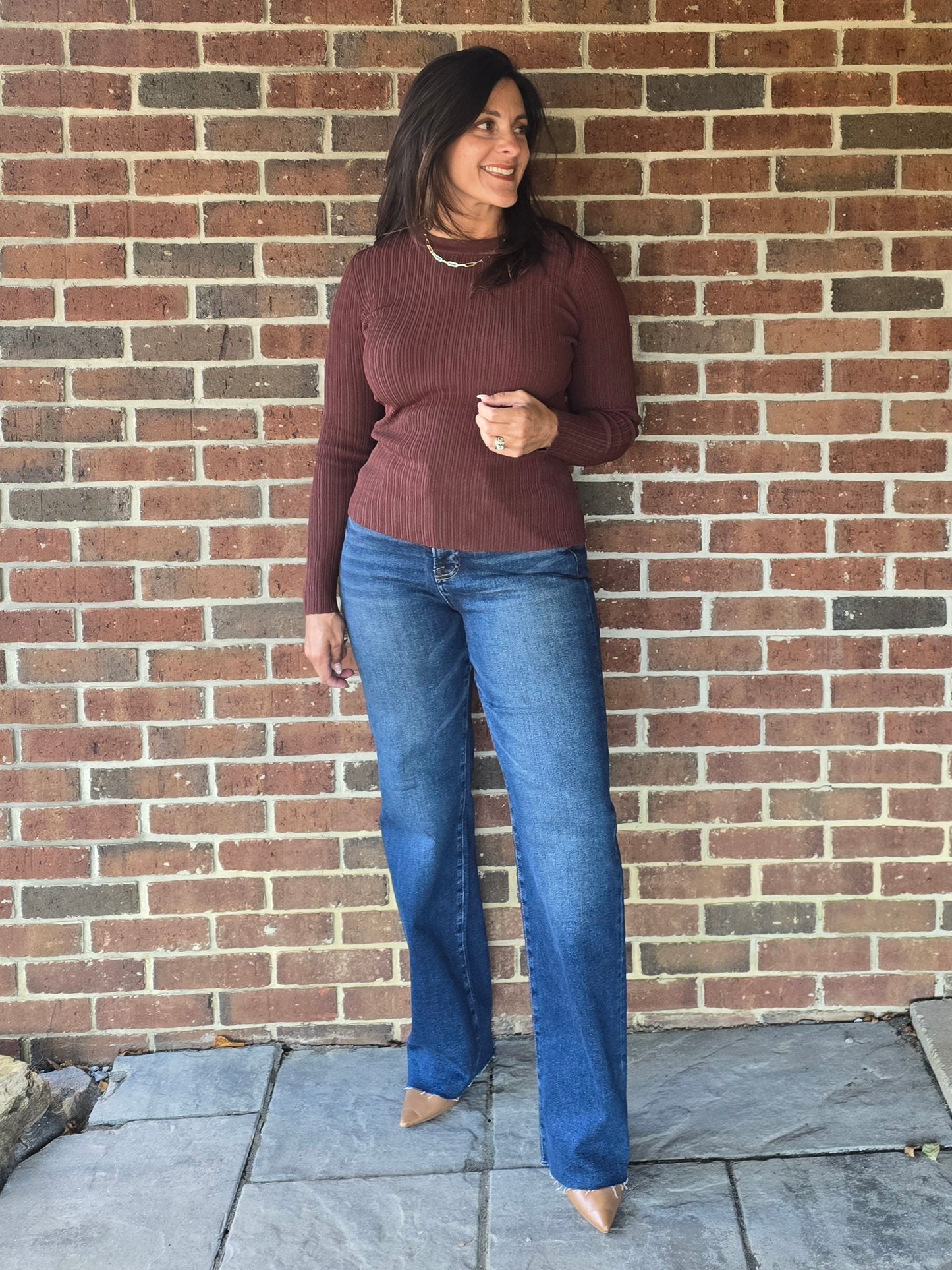 Ribbed Fitted Knit Top