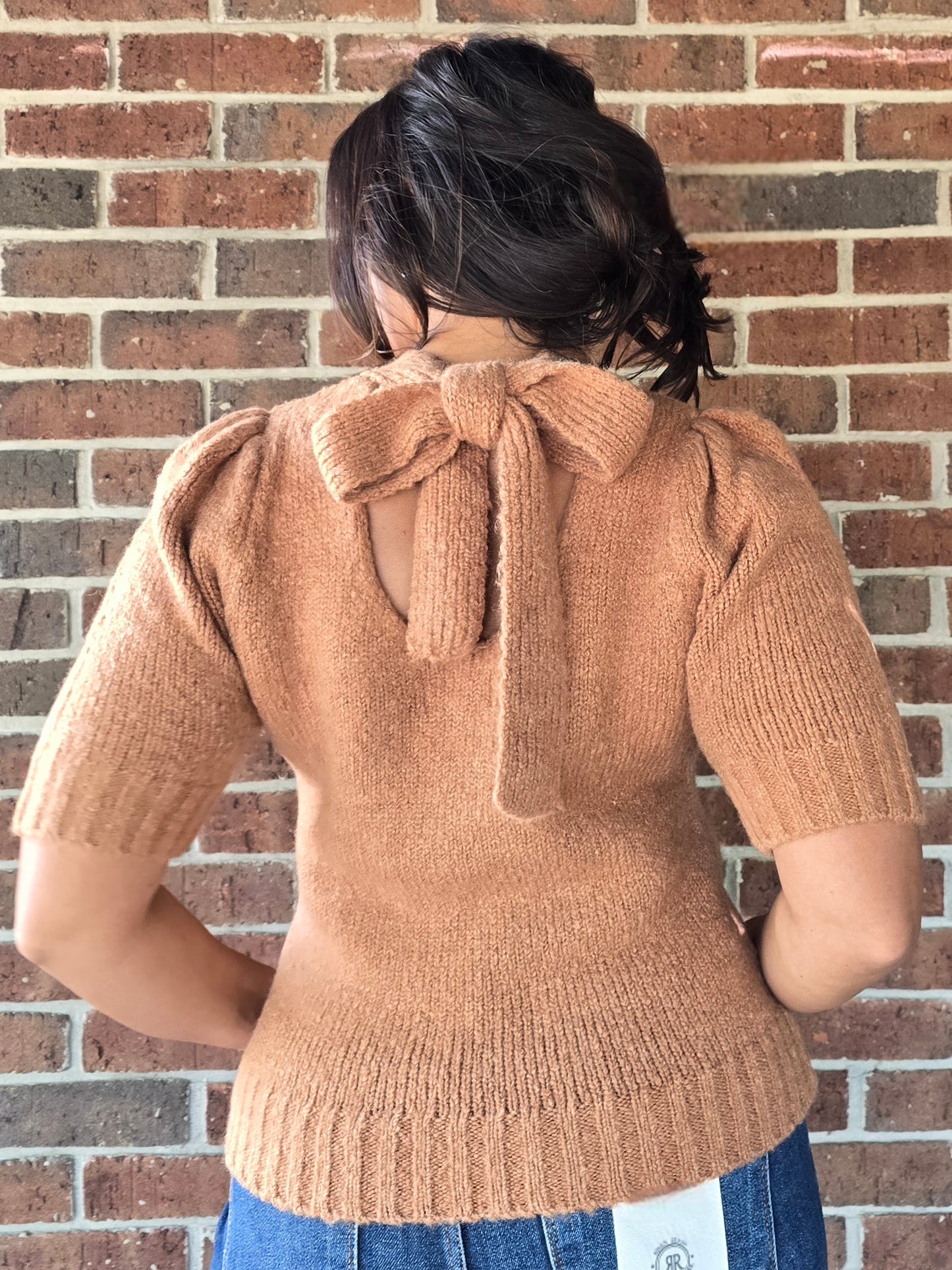 Carmel Mock Neck Tie-Back Sweater