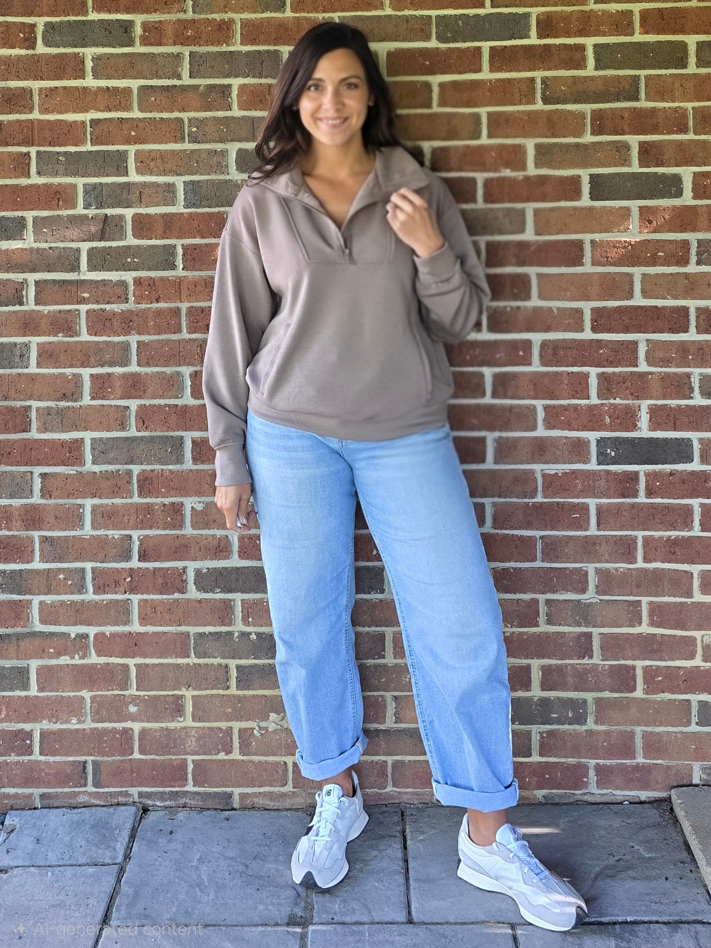 Mocha Modal Scuba Quarter Zip Pullover