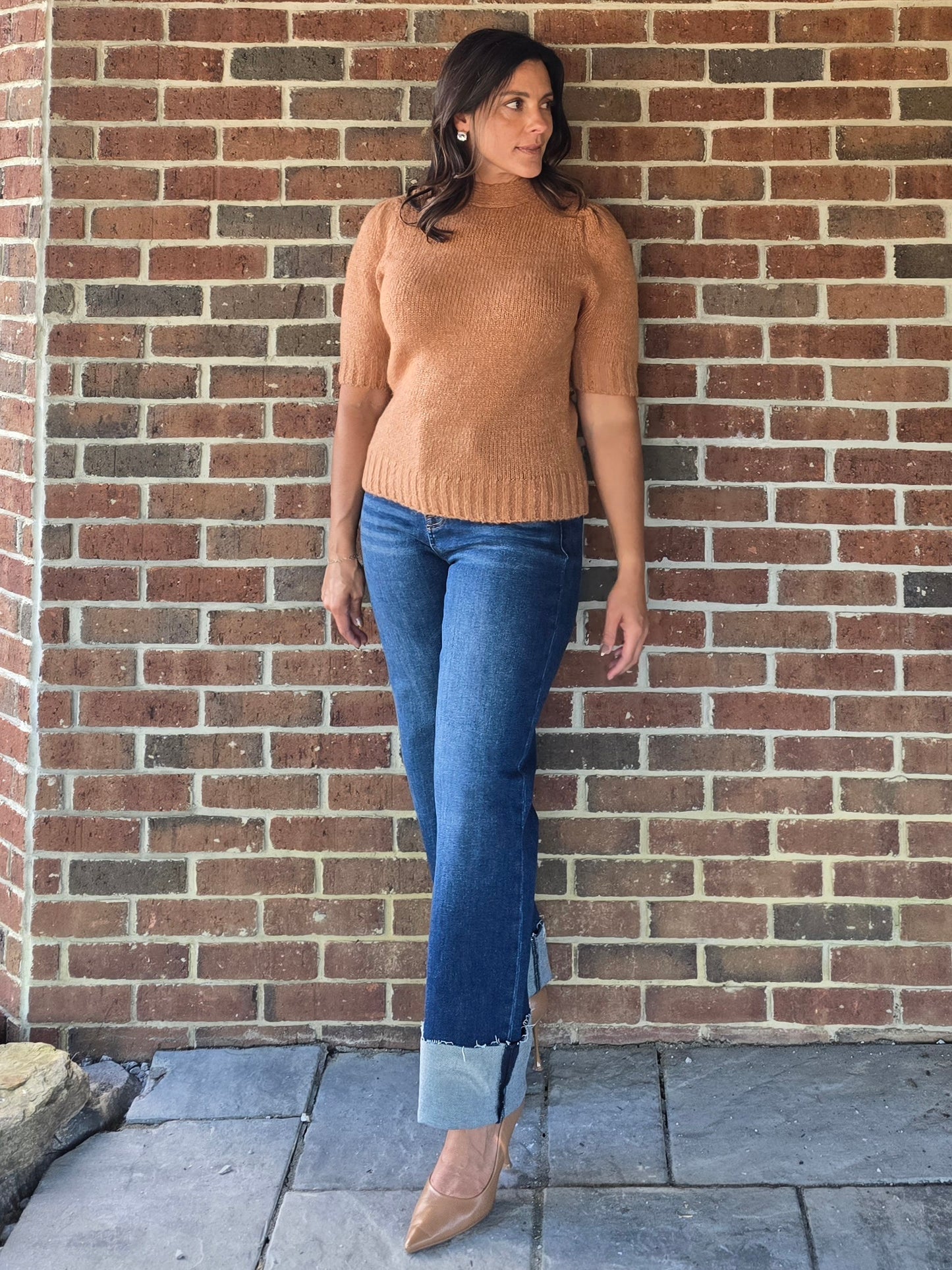 Carmel Mock Neck Tie-Back Sweater