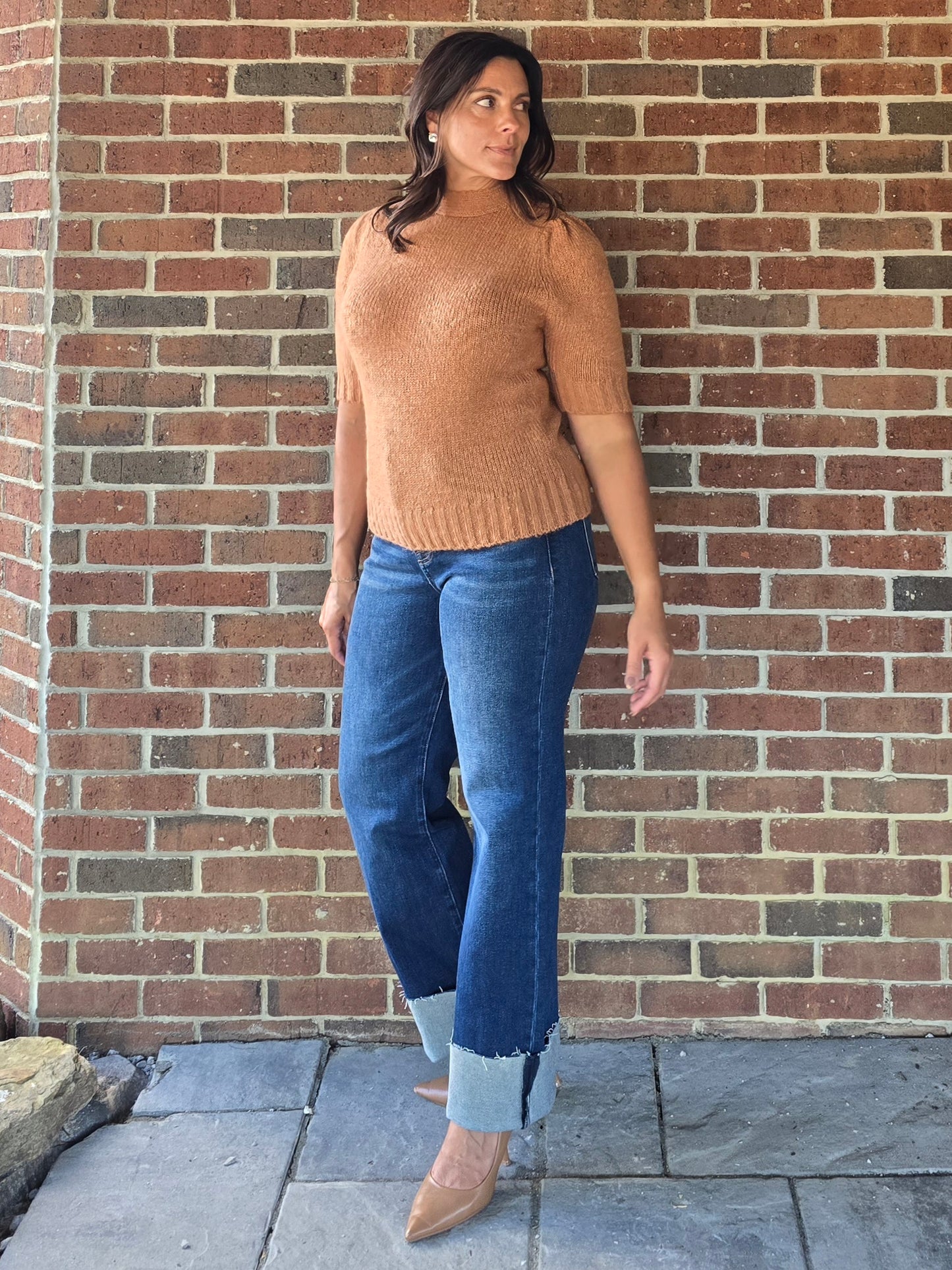 Carmel Mock Neck Tie-Back Sweater