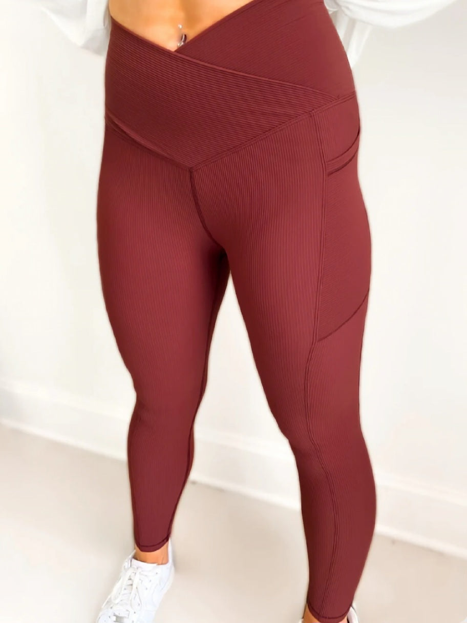 Max Sculpt Crossover Ribbed Leggings