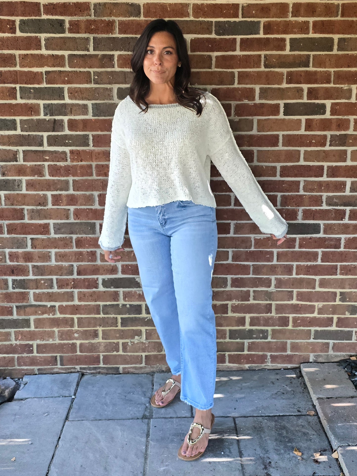 Slouchy Textured Knit Sweater