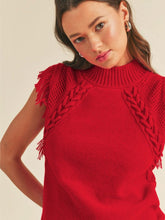 Load image into Gallery viewer, Cable Knit Fringe Sweater
