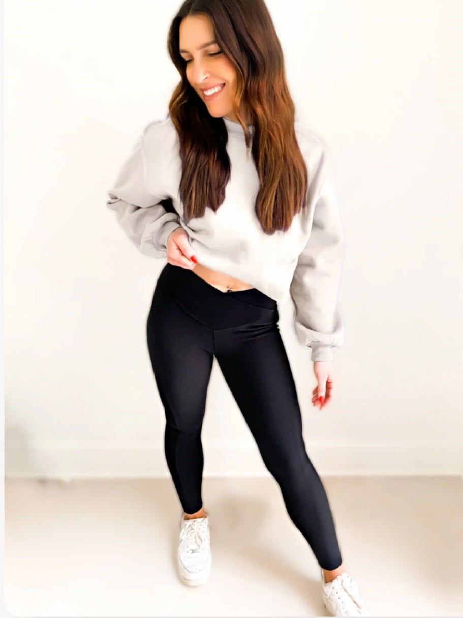 Max Sculpt Crossover Ribbed Leggings