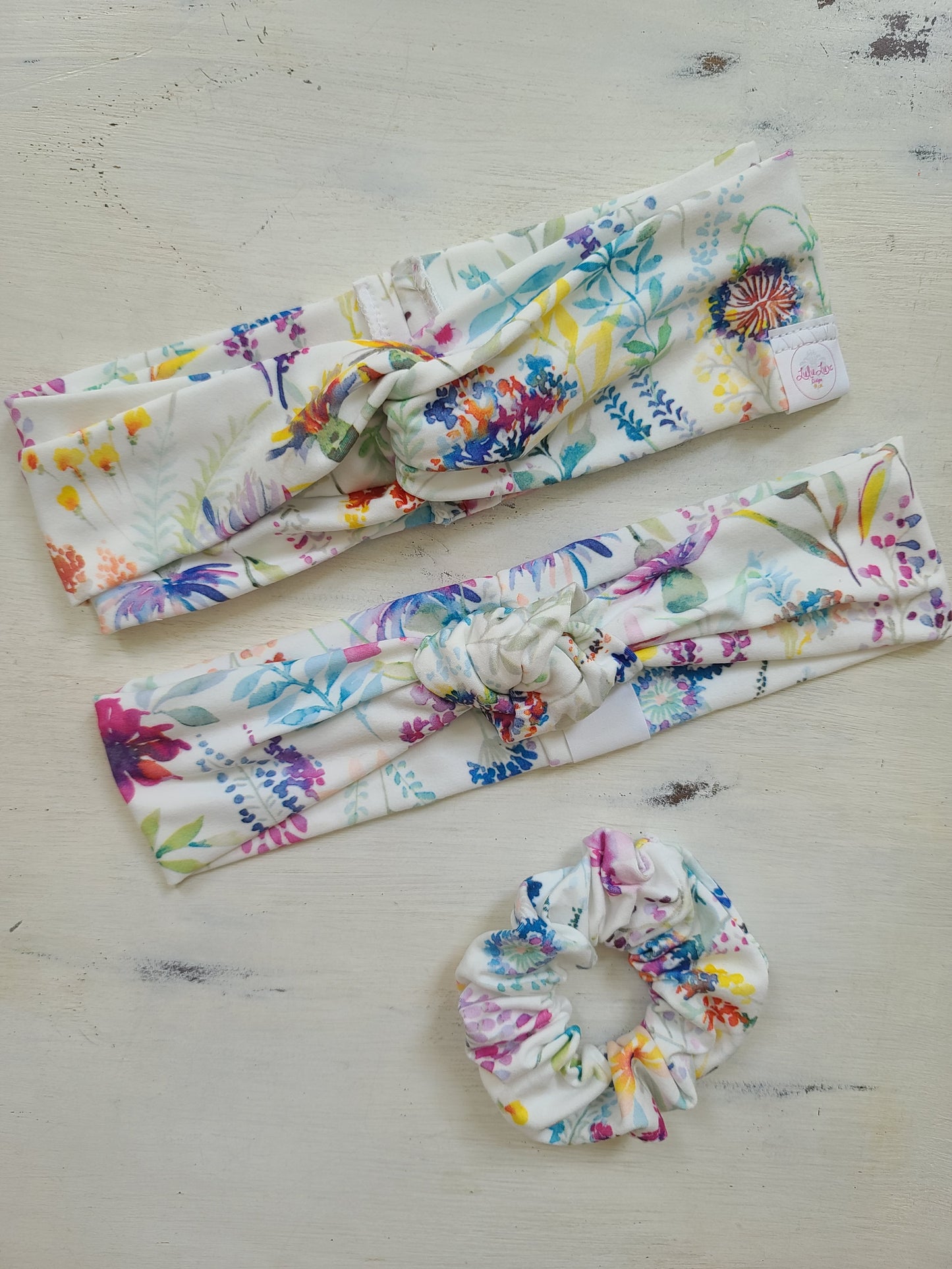 Tie Dye Floral Top Knot