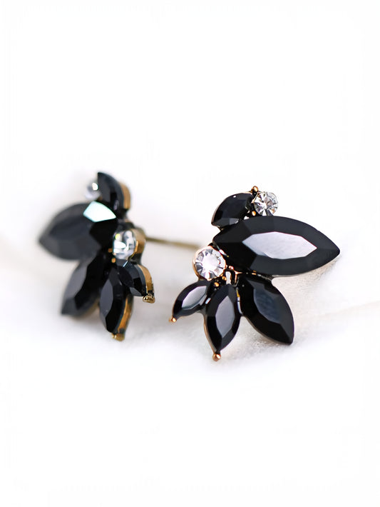 Black Crystal Stud Earrings