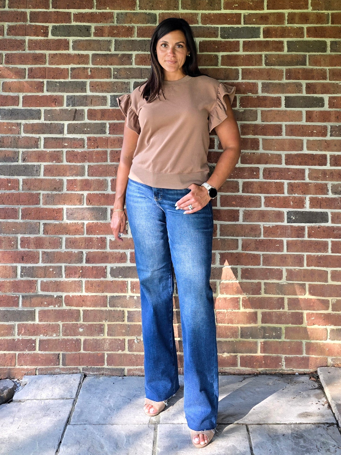 Tummy Control High Rise Dark Wash Straight Leg Jeans