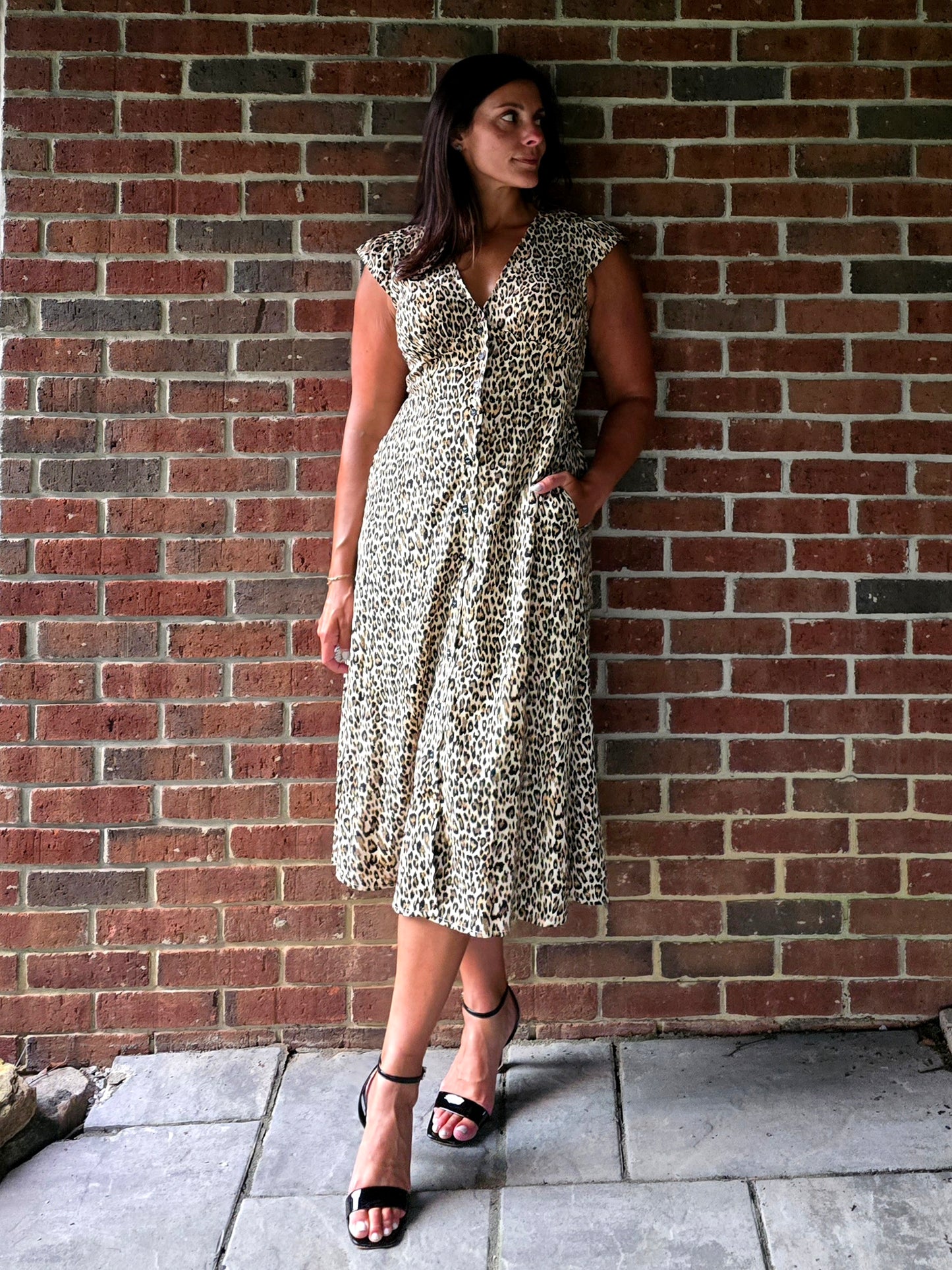 Leopard Print Midi Dress