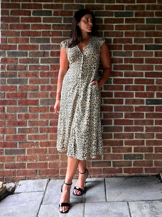 Leopard Print Midi Dress
