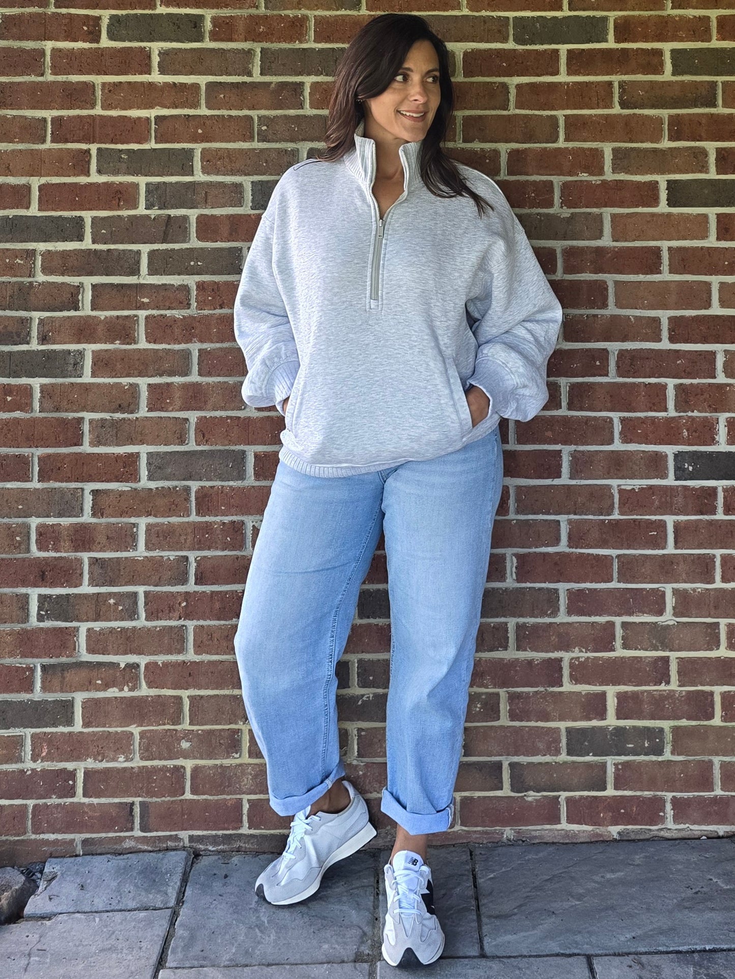 French Terry Fleece Quarter Zip Pullover