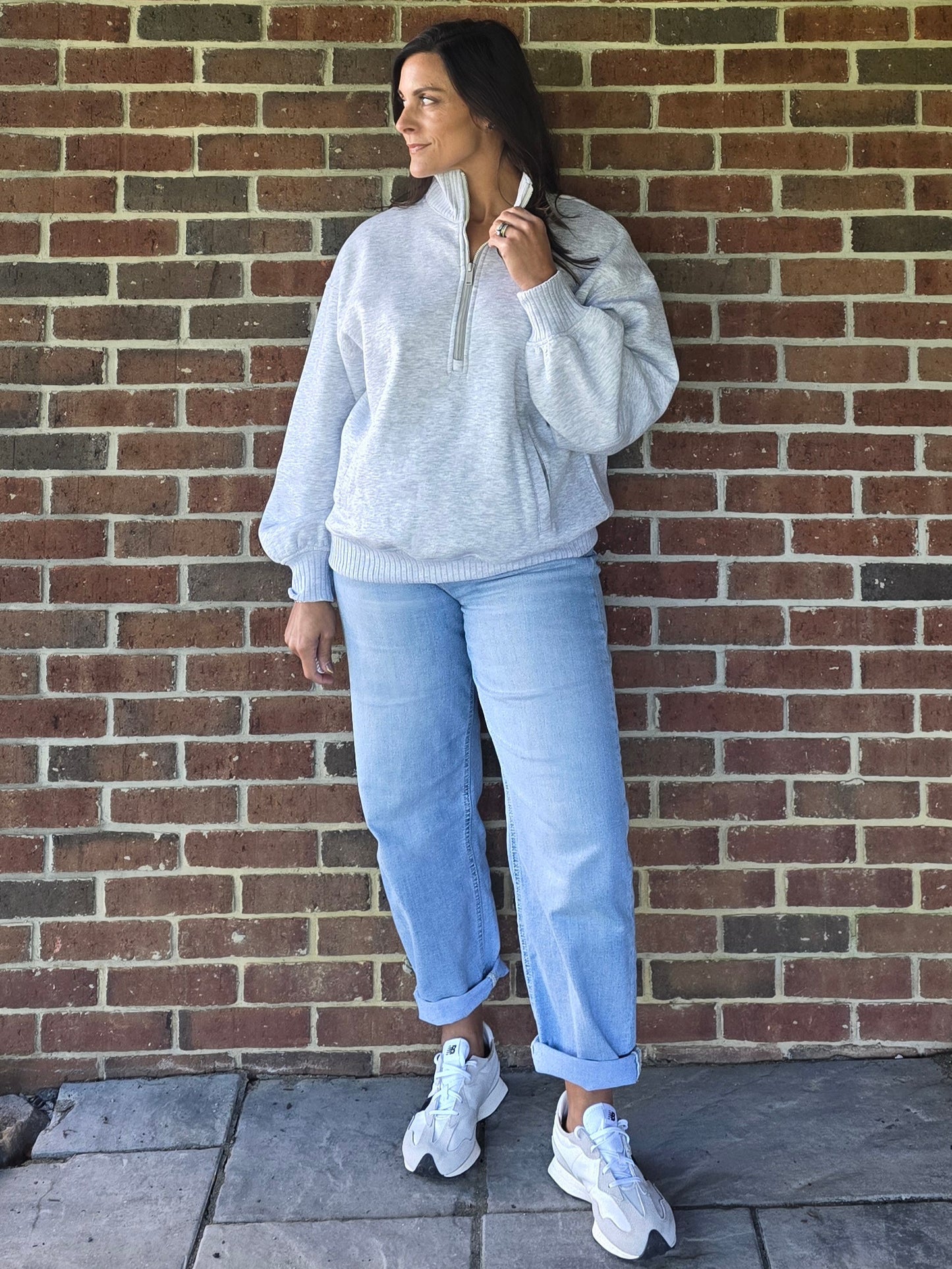 French Terry Fleece Quarter Zip Pullover