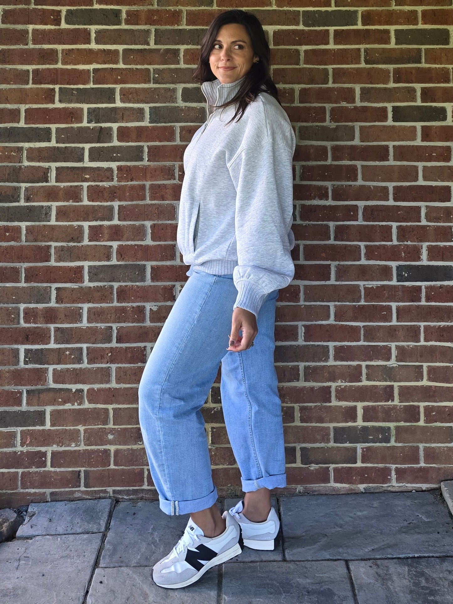 French Terry Fleece Quarter Zip Pullover