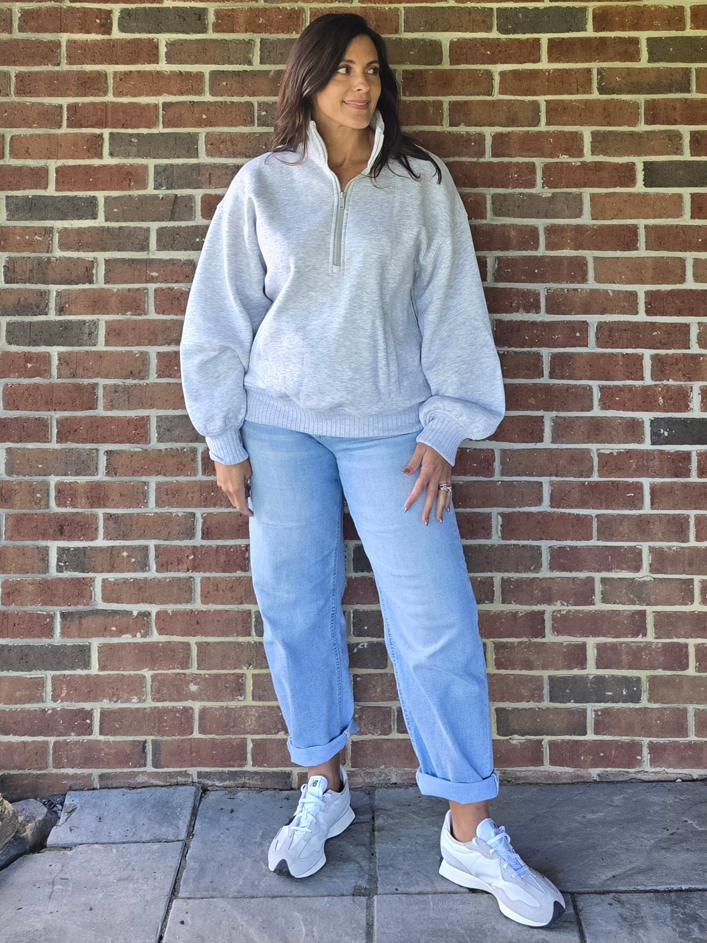 French Terry Fleece Quarter Zip Pullover