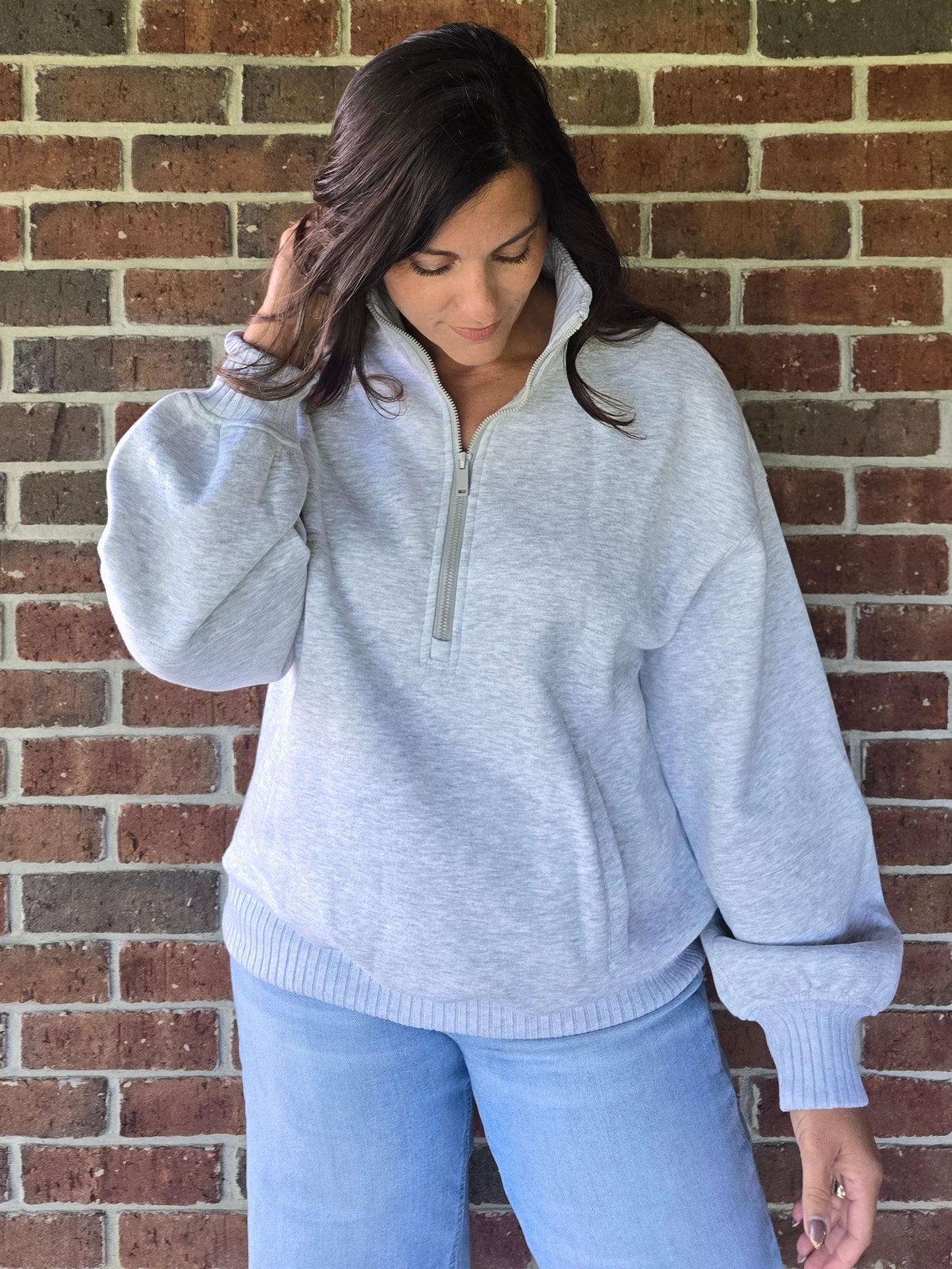 French Terry Fleece Quarter Zip Pullover