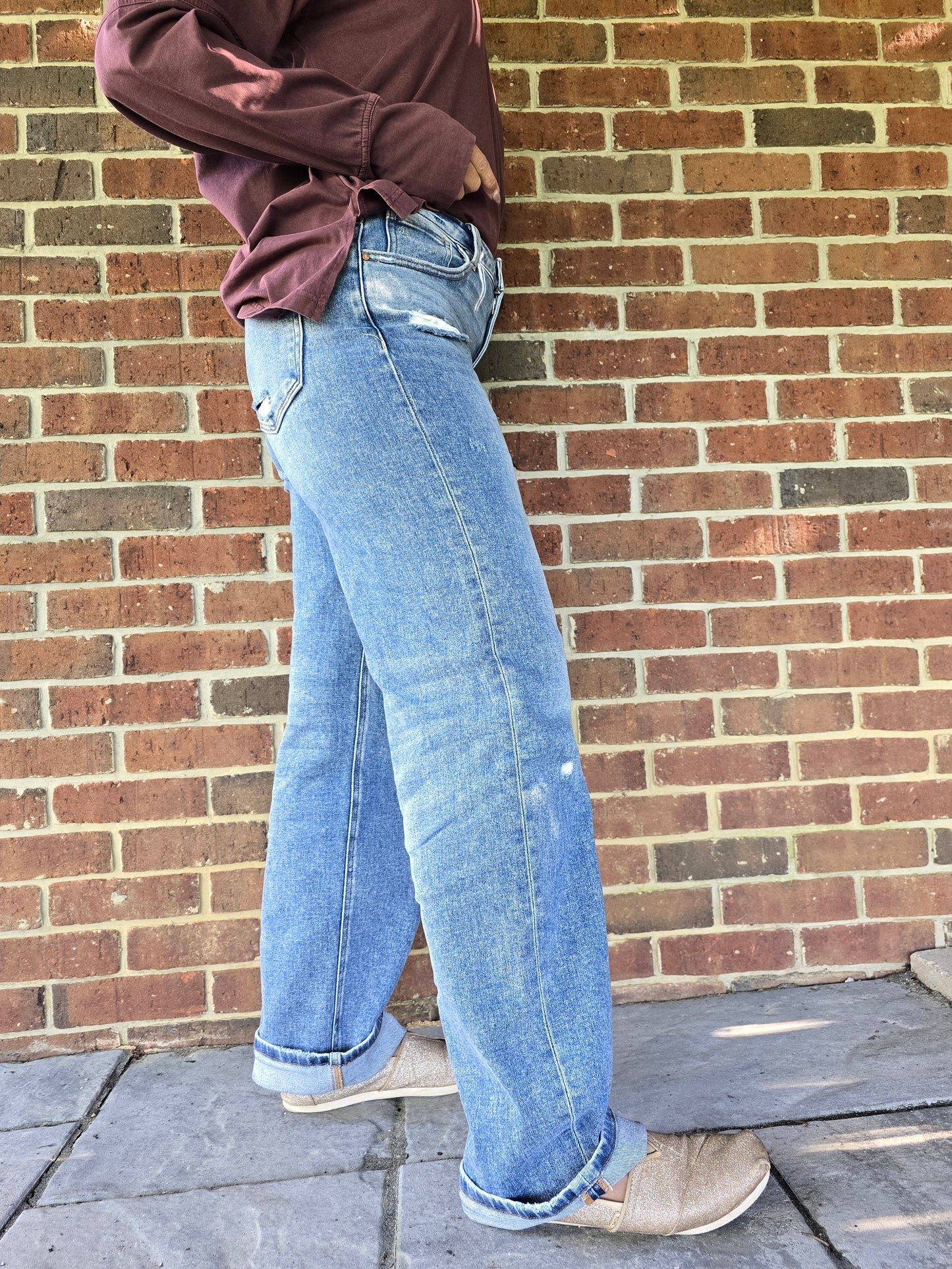 Risen High Rise Baggy Fit Jeans