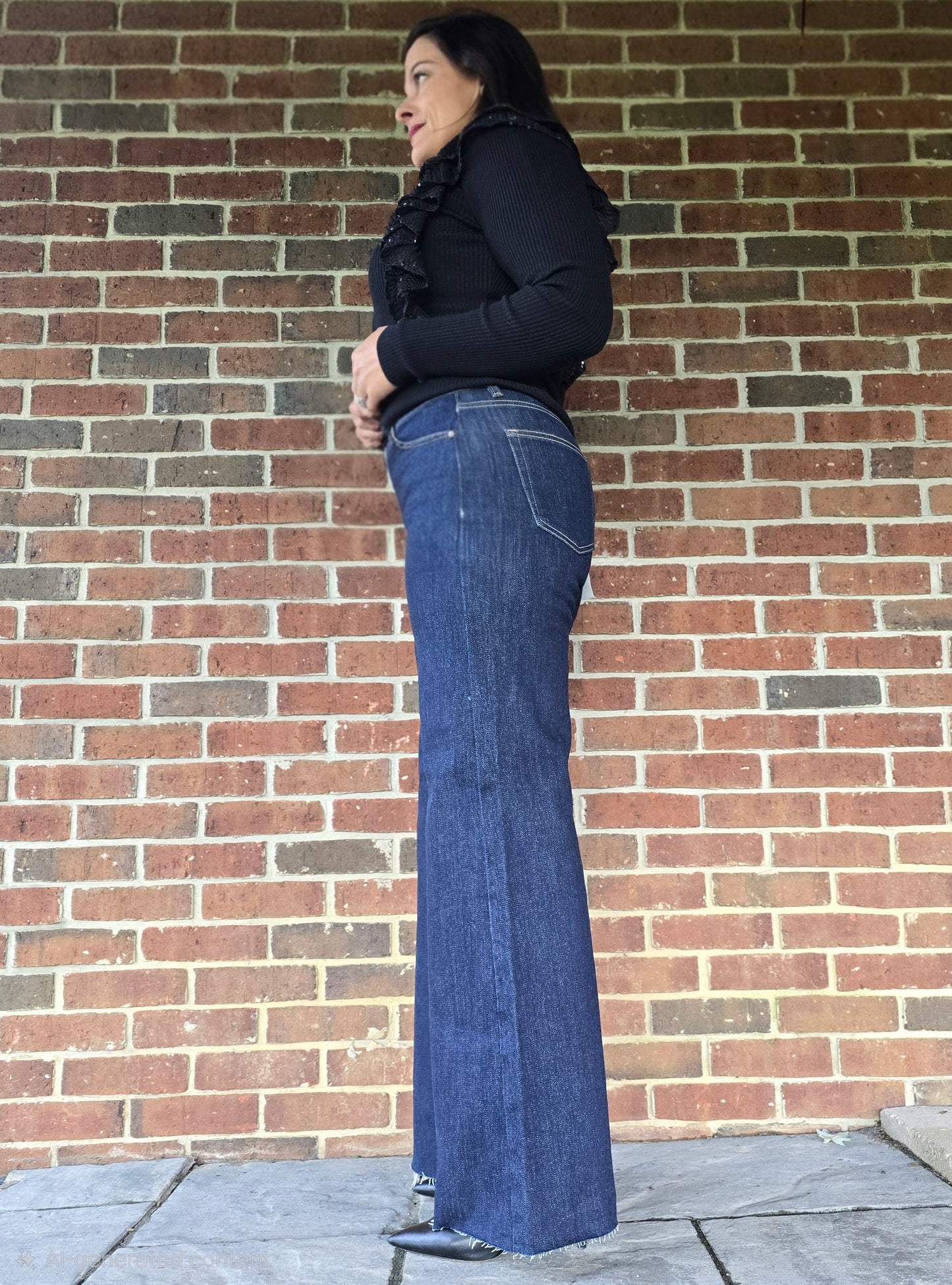 Gold Fleck High Rise Wide Leg Jeans