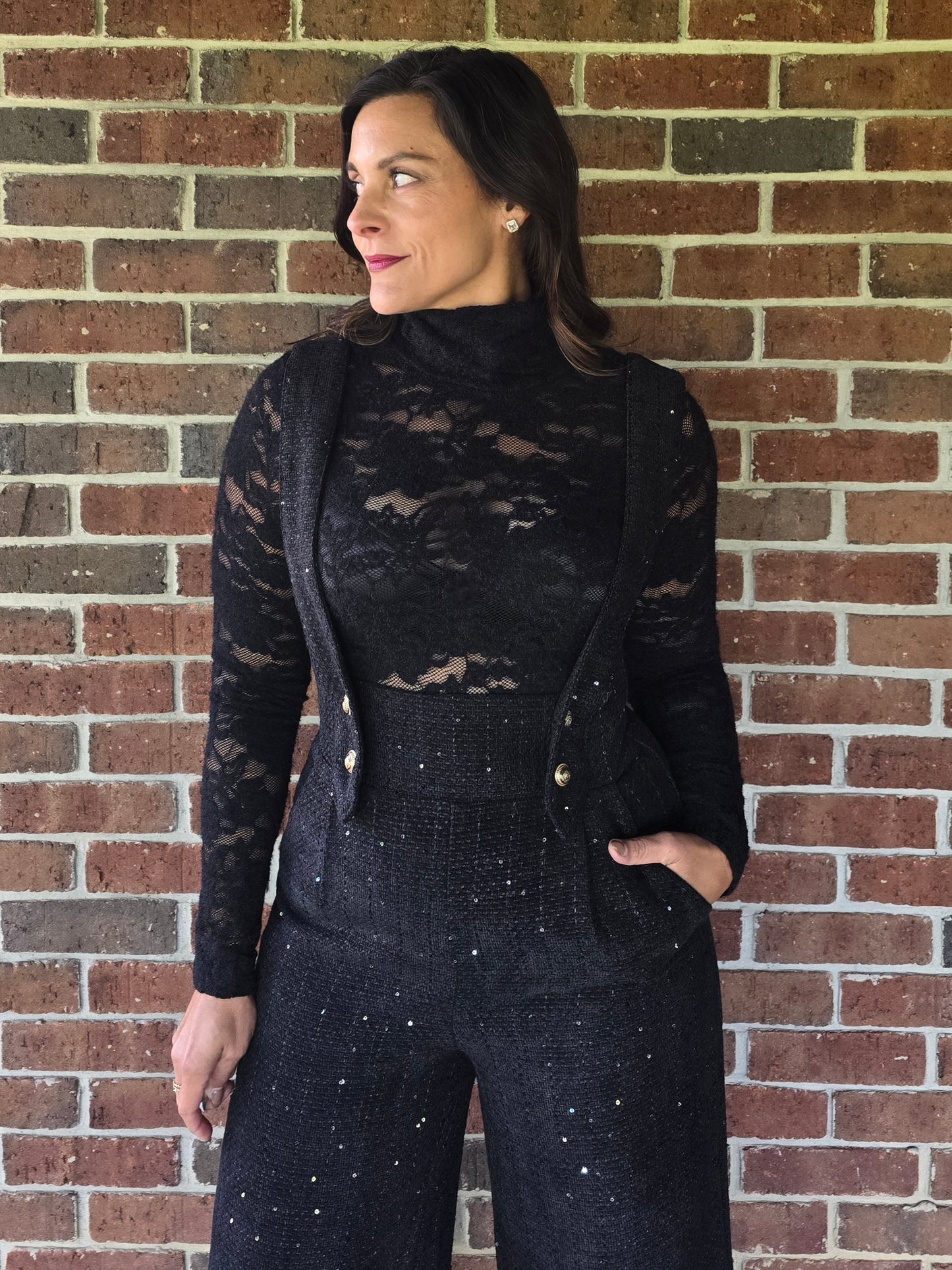 Bouclé Overall Jumpsuit