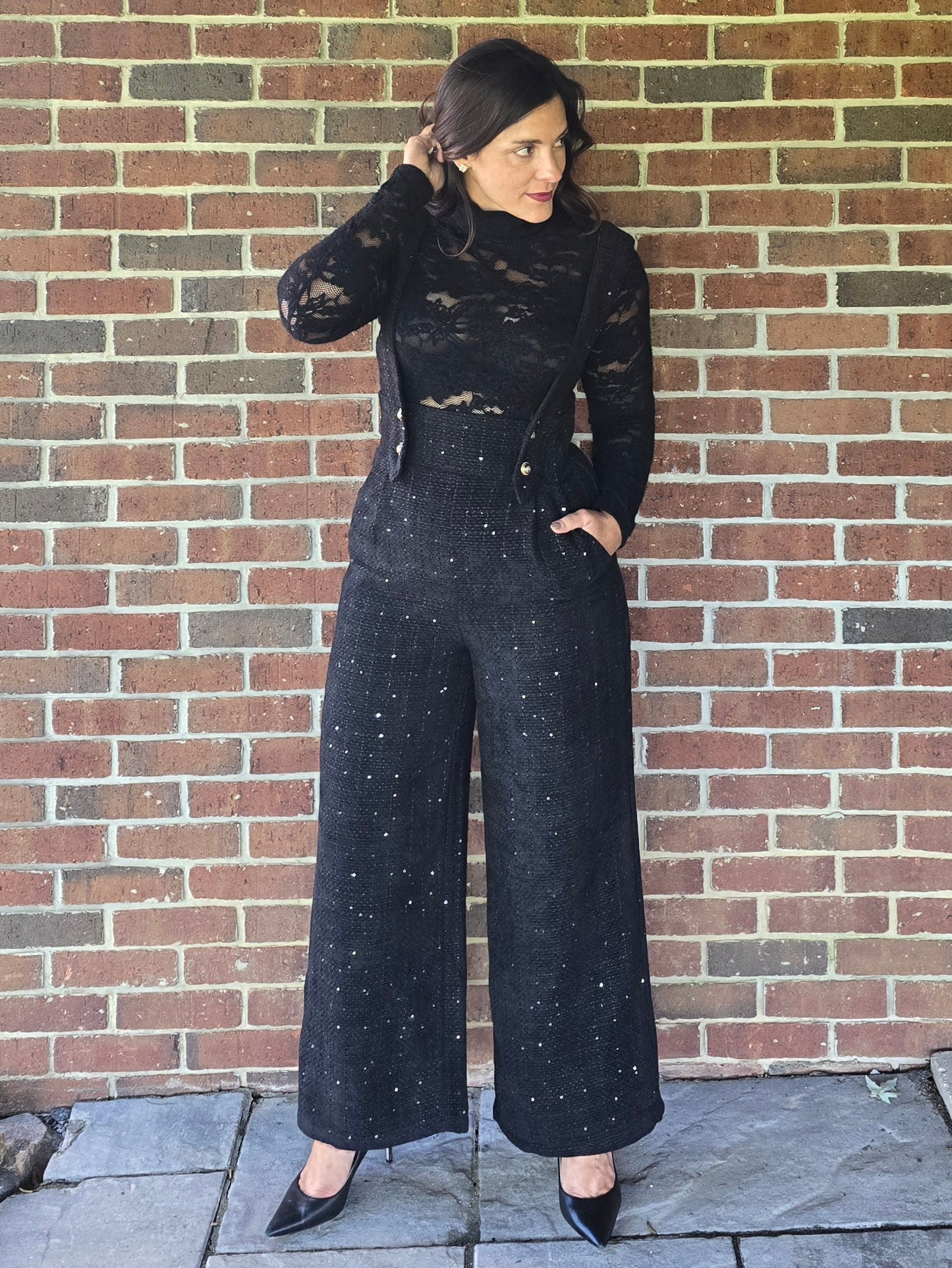 Bouclé Overall Jumpsuit
