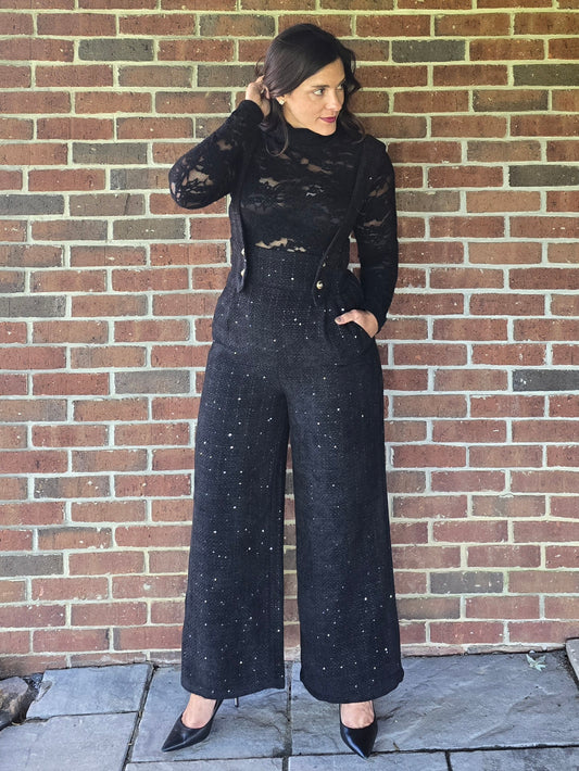 Bouclé Overall Jumpsuit