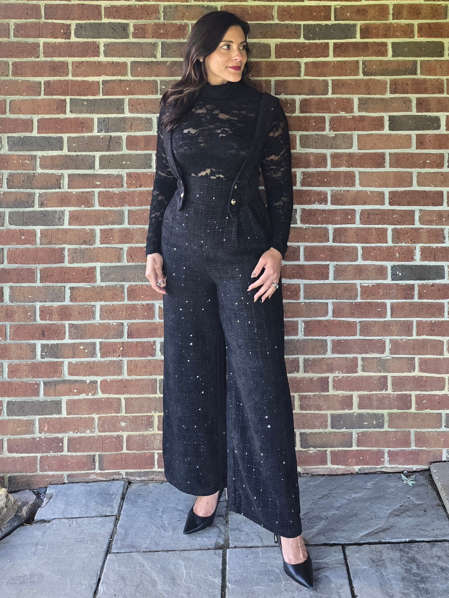 Bouclé Overall Jumpsuit