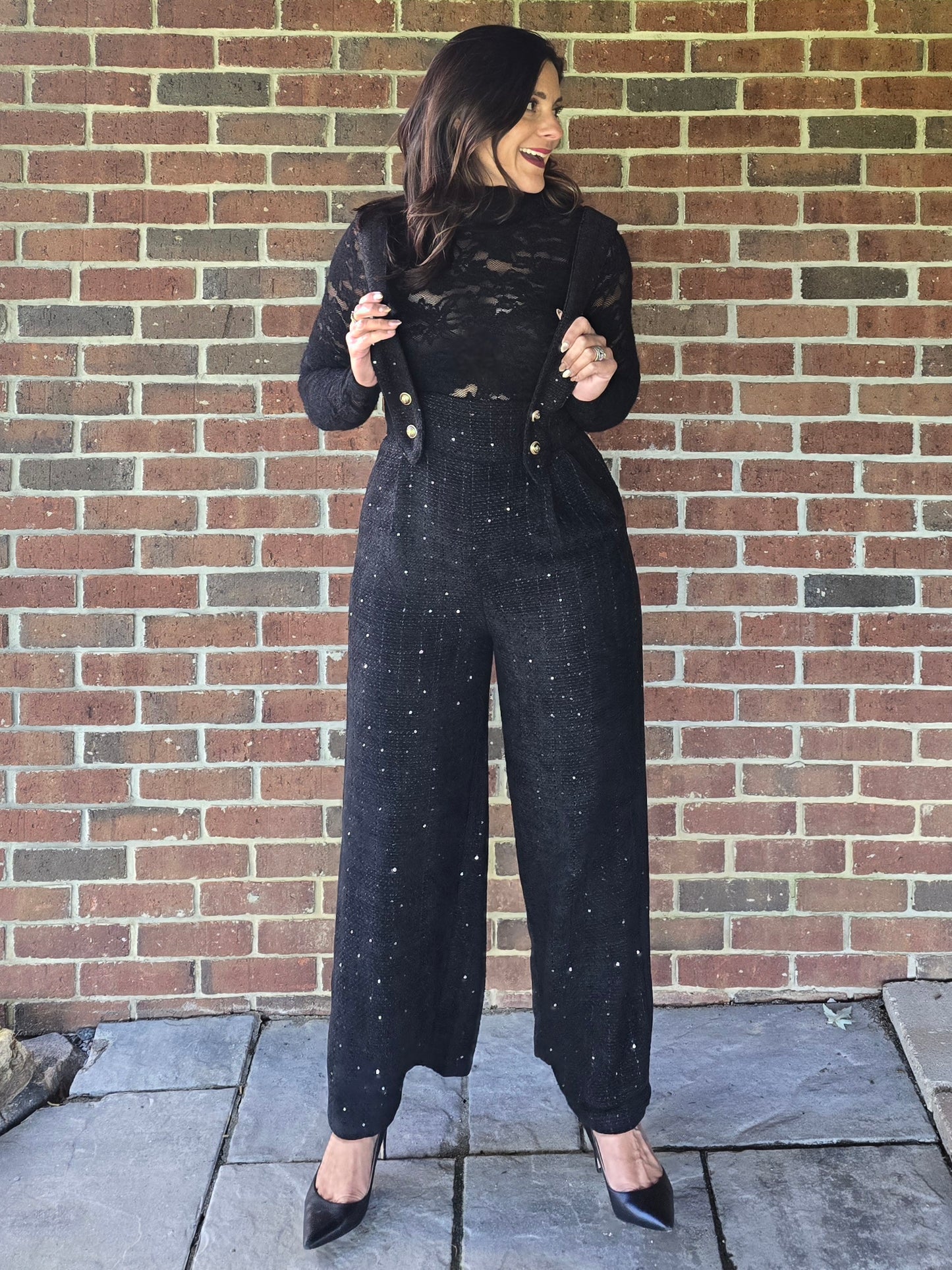 Bouclé Overall Jumpsuit