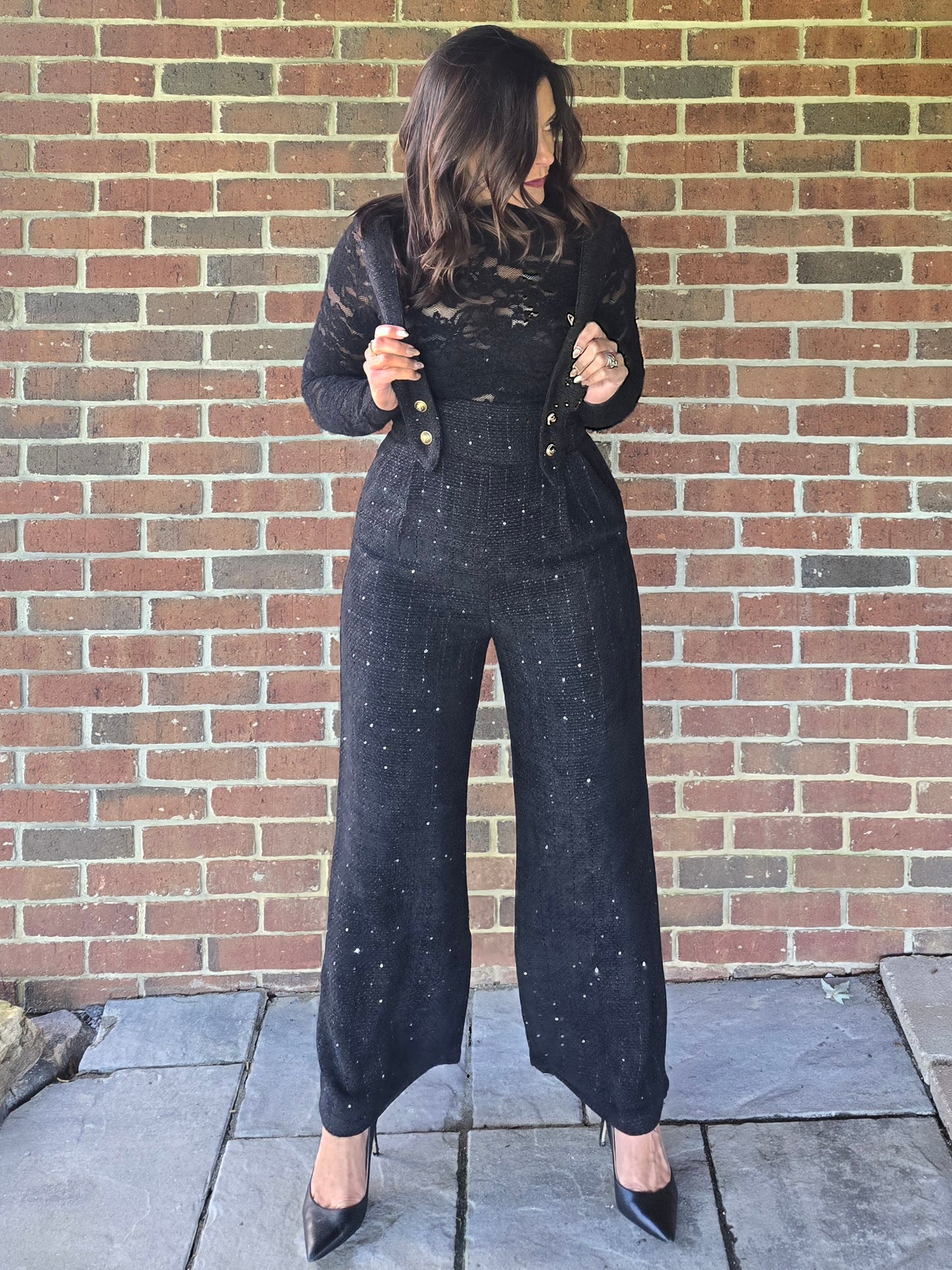 Bouclé Overall Jumpsuit