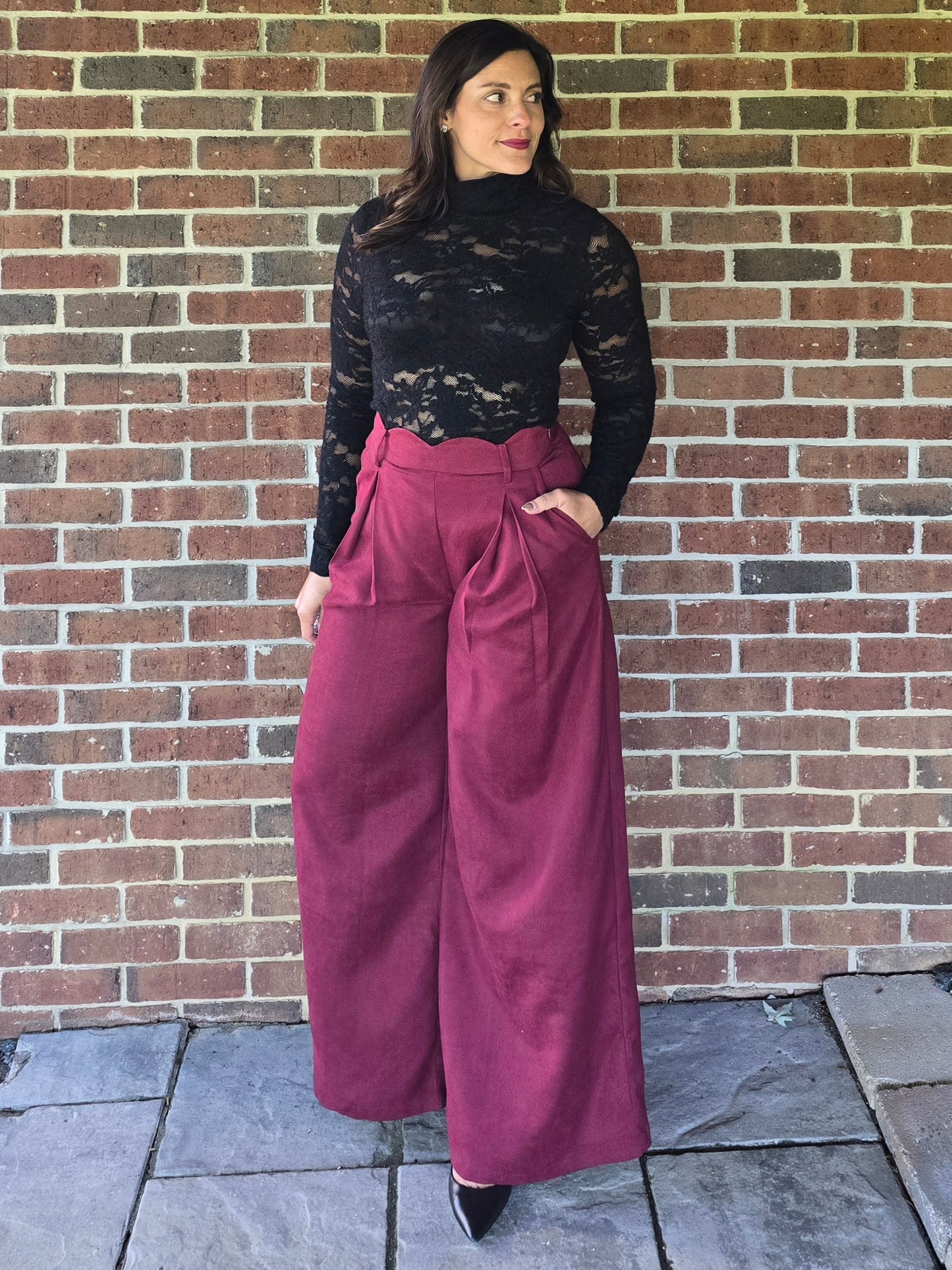 Black Lace Turtleneck Statement Top