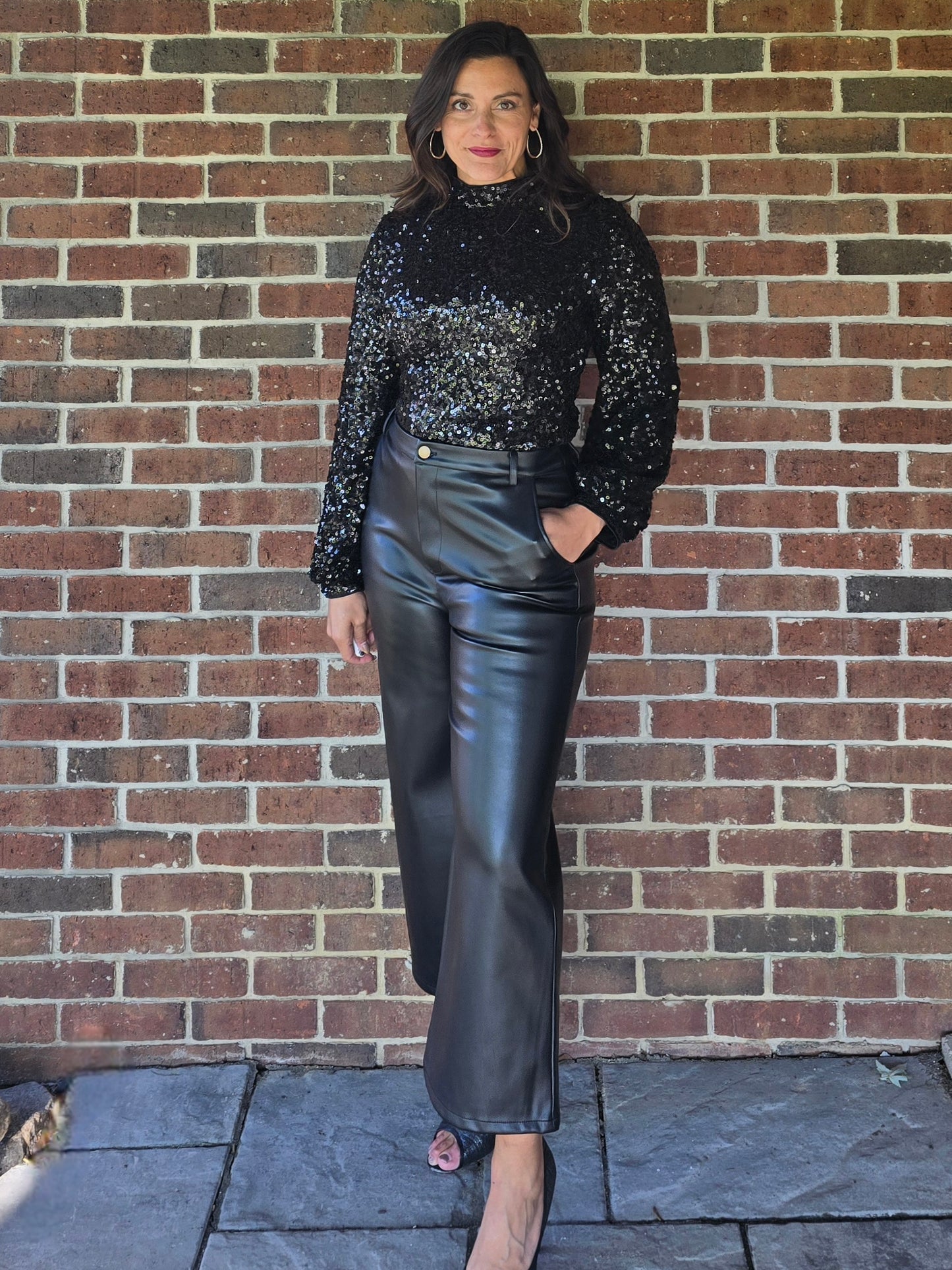 Vegan Butter Leather Cropped Pants