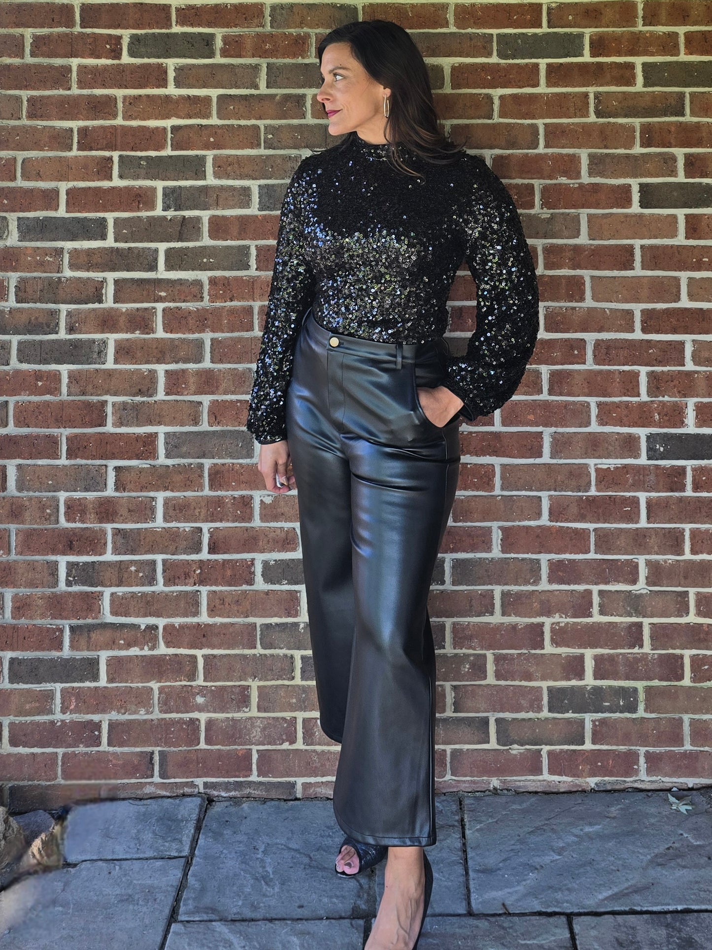 Vegan Butter Leather Cropped Pants