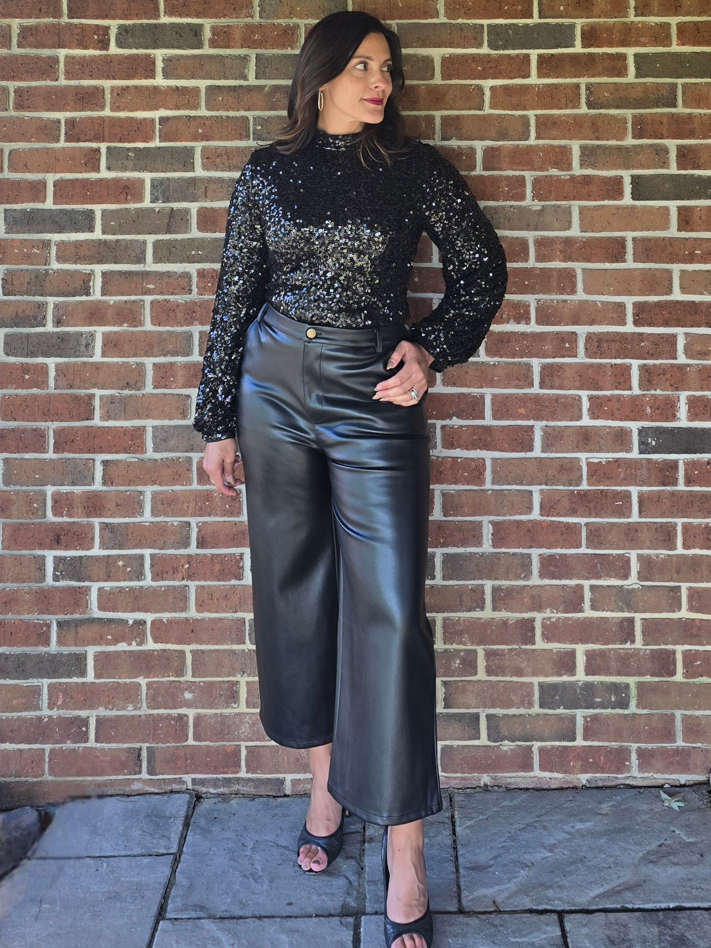 Vegan Butter Leather Cropped Pants