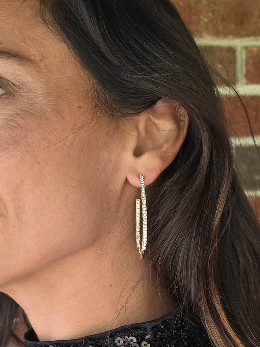 Crystal Oval Hoop Earrings