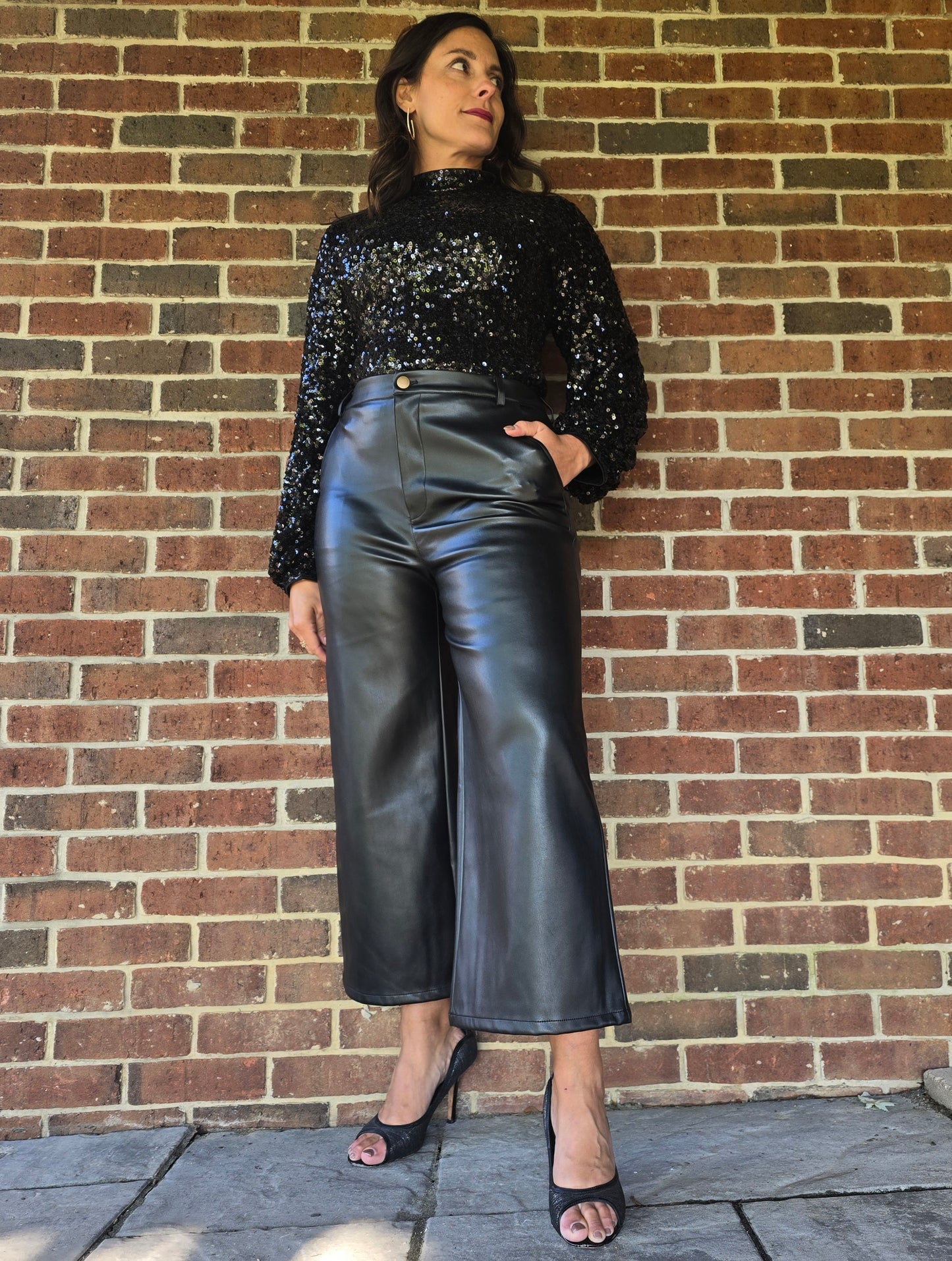 Vegan Butter Leather Cropped Pants