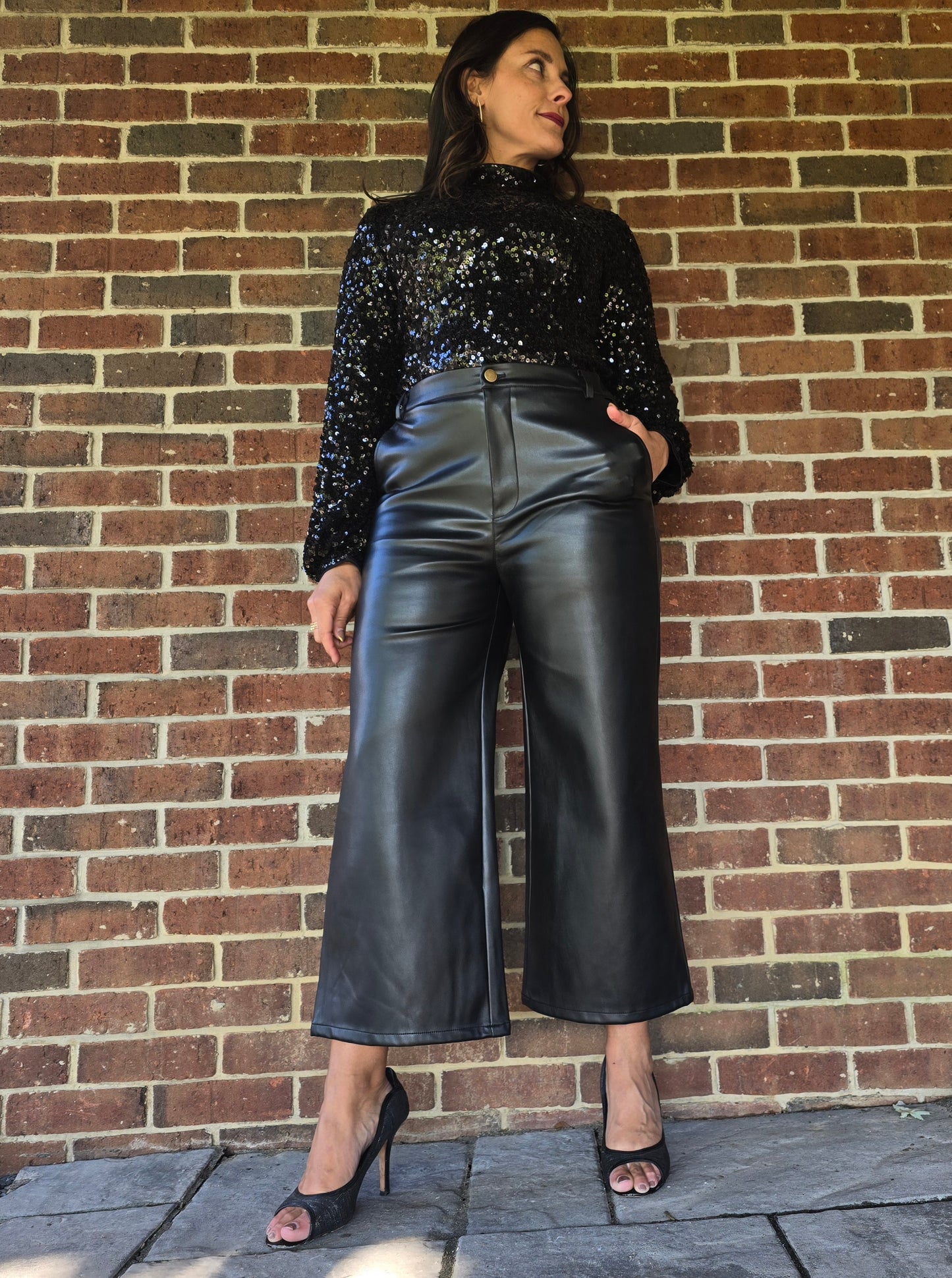 Vegan Butter Leather Cropped Pants