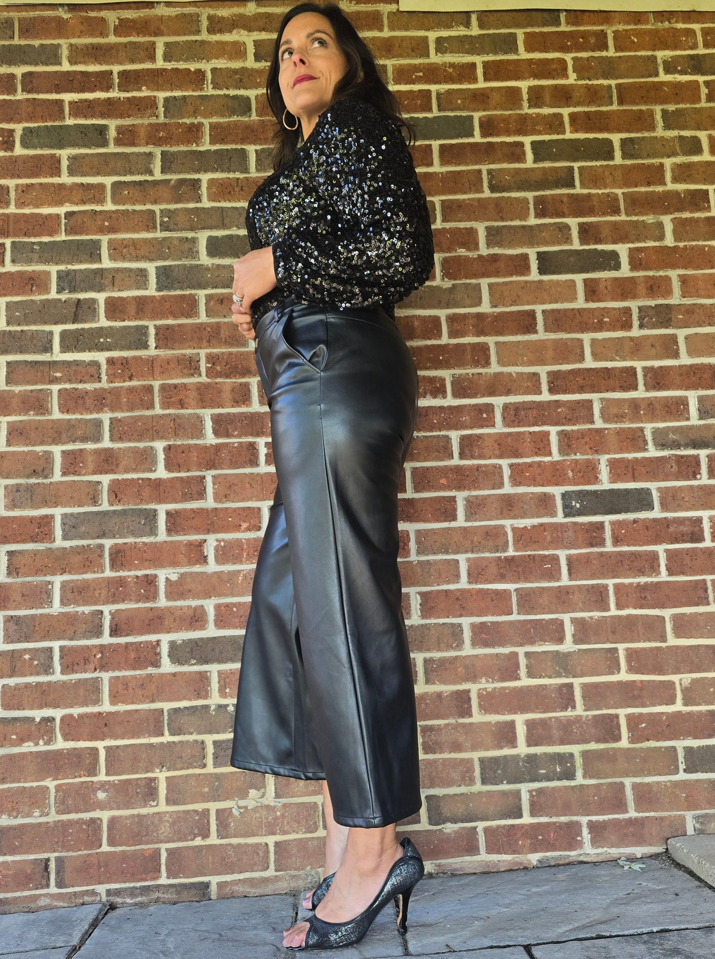 Vegan Butter Leather Cropped Pants