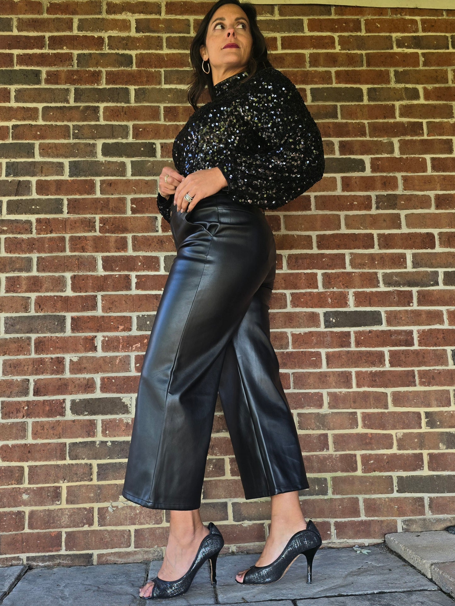 Vegan Butter Leather Cropped Pants