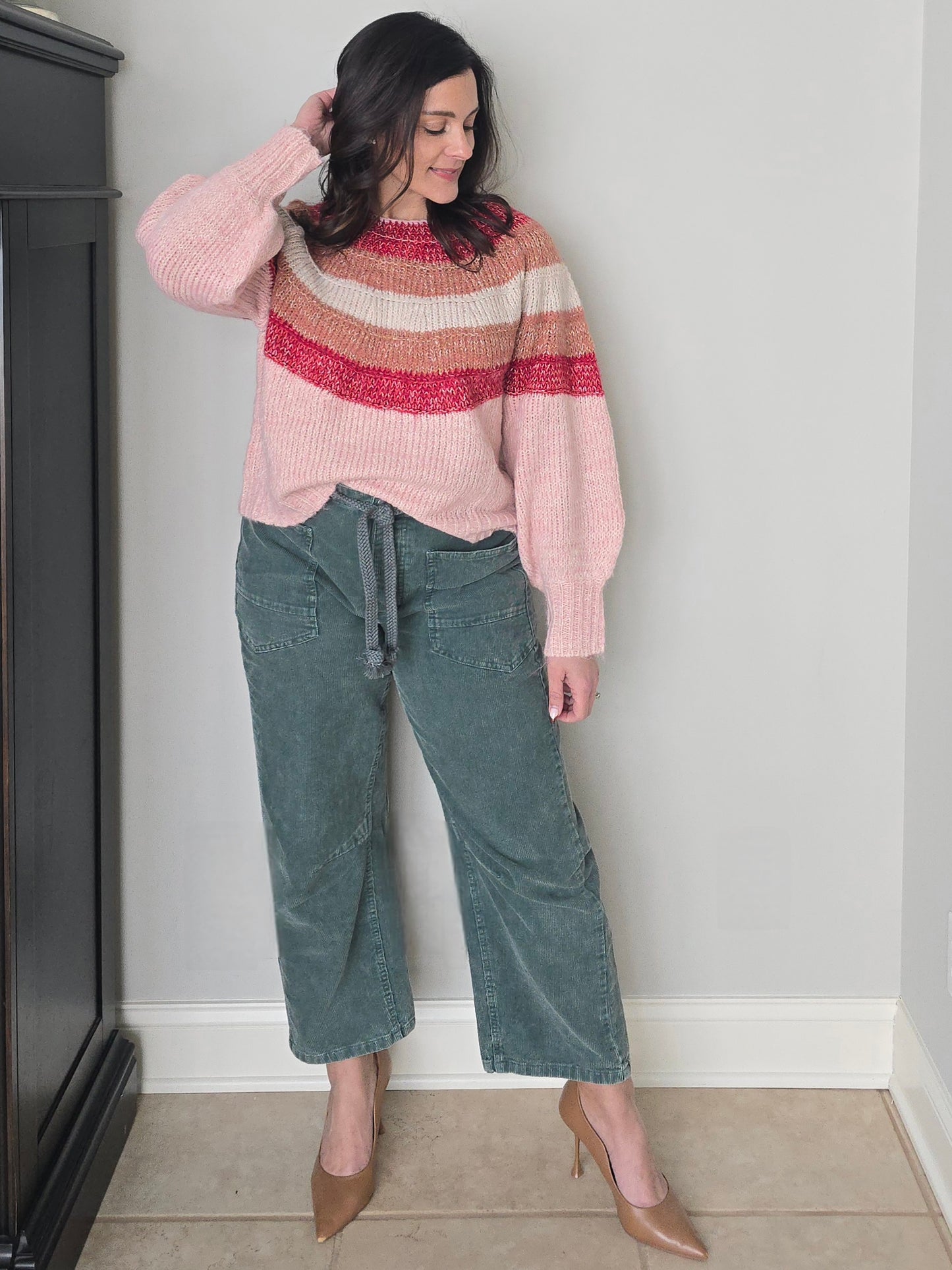 Blush Multi Stripe Pullover Sweater