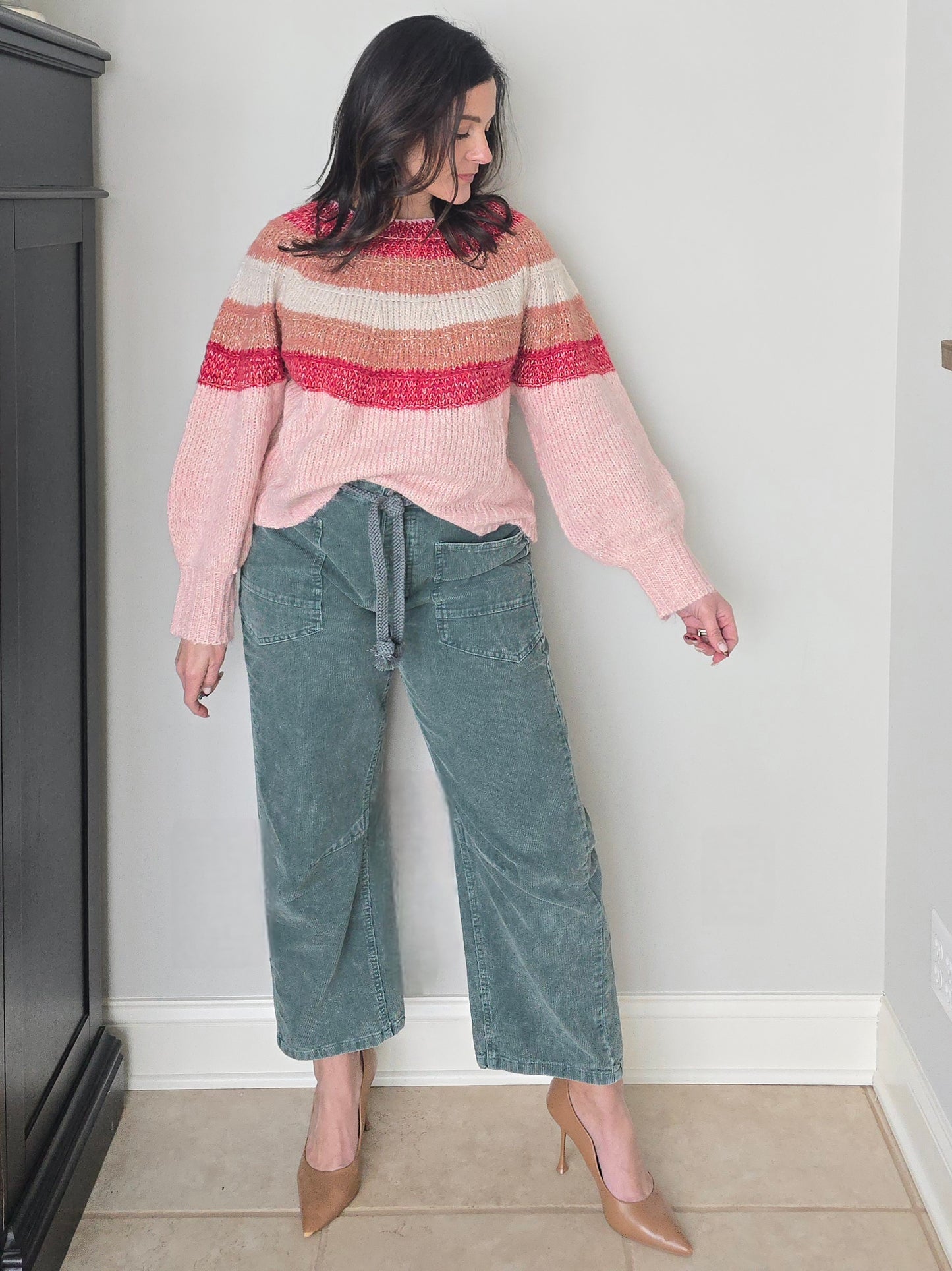 Blush Multi Stripe Pullover Sweater