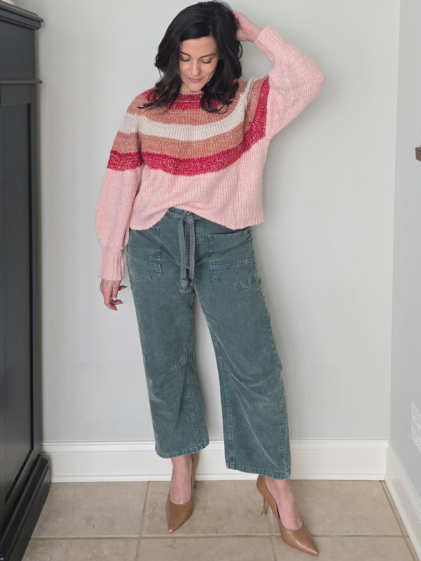 Blush Multi Stripe Pullover Sweater