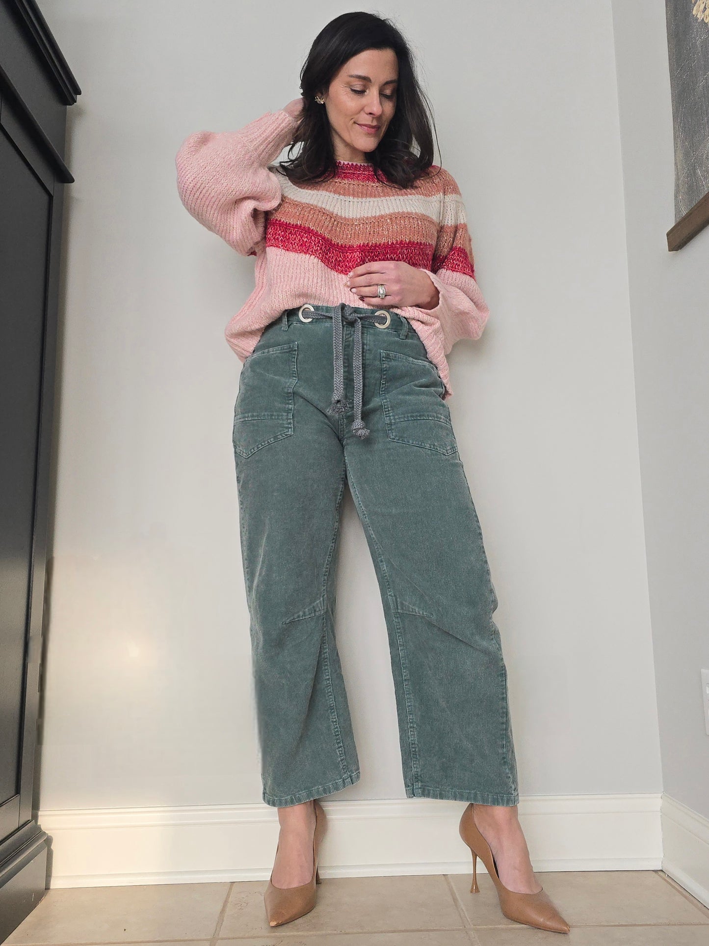 Blush Multi Stripe Pullover Sweater