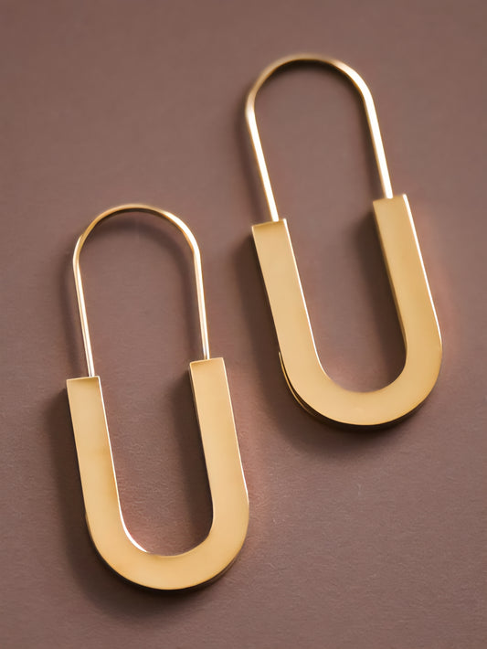 18K Gold Plated U Hoop Earrings