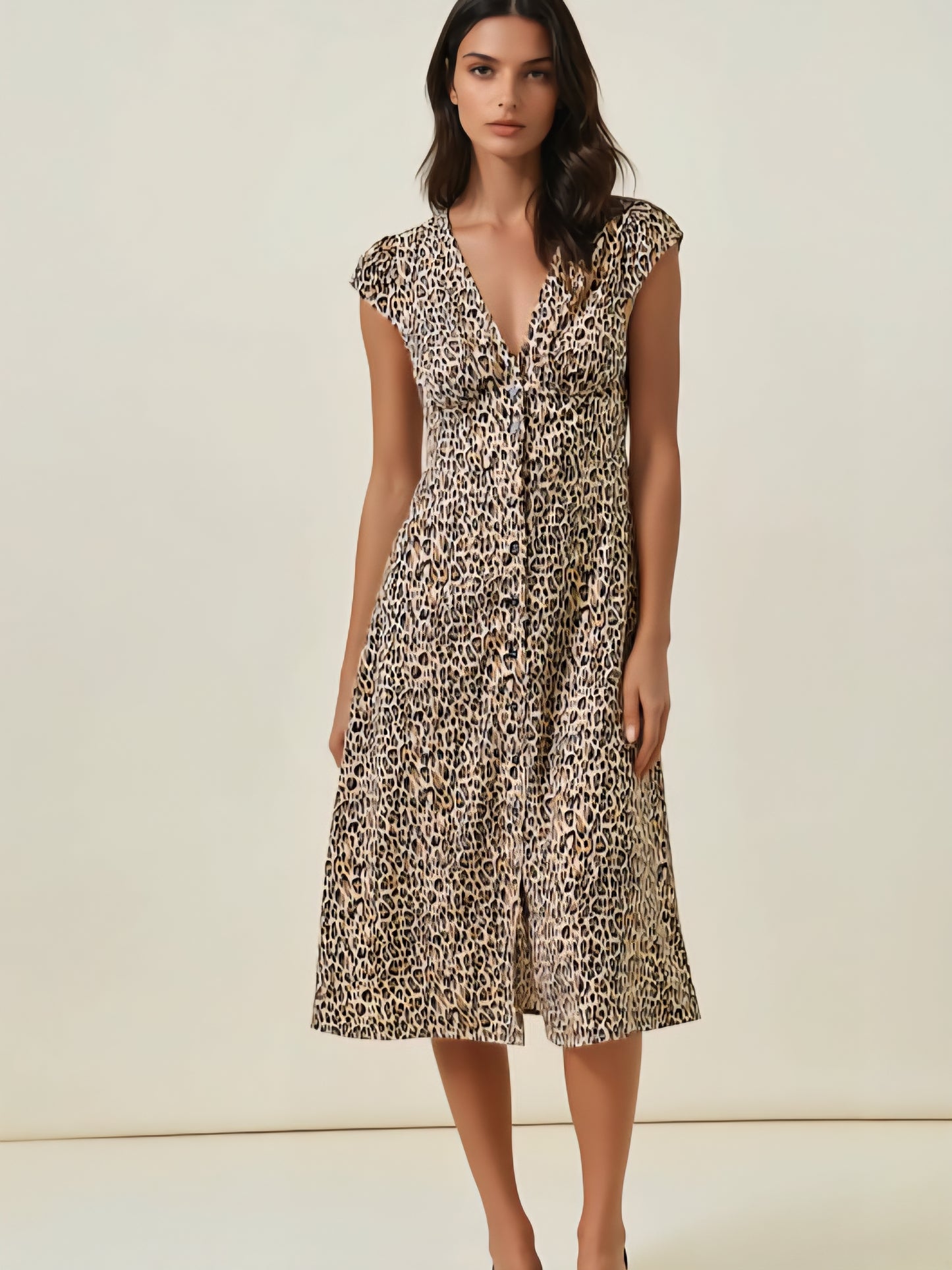 Leopard Print Midi Dress