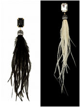 Load image into Gallery viewer, Rhinestone and Feather Earrings
