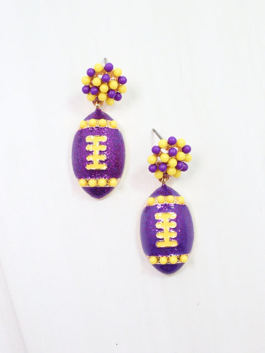 Jackson Game Day Football Earrings