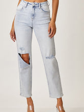 Load image into Gallery viewer, High Waist Relaxed Light Wash Denim
