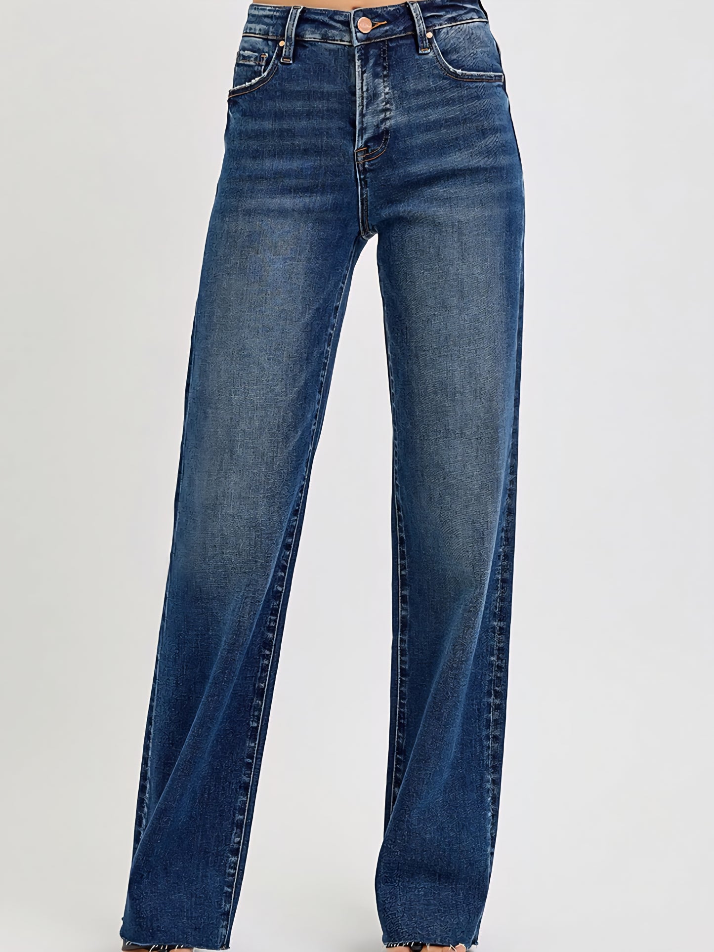 Tummy Control High Rise Dark Wash Straight Leg Jeans