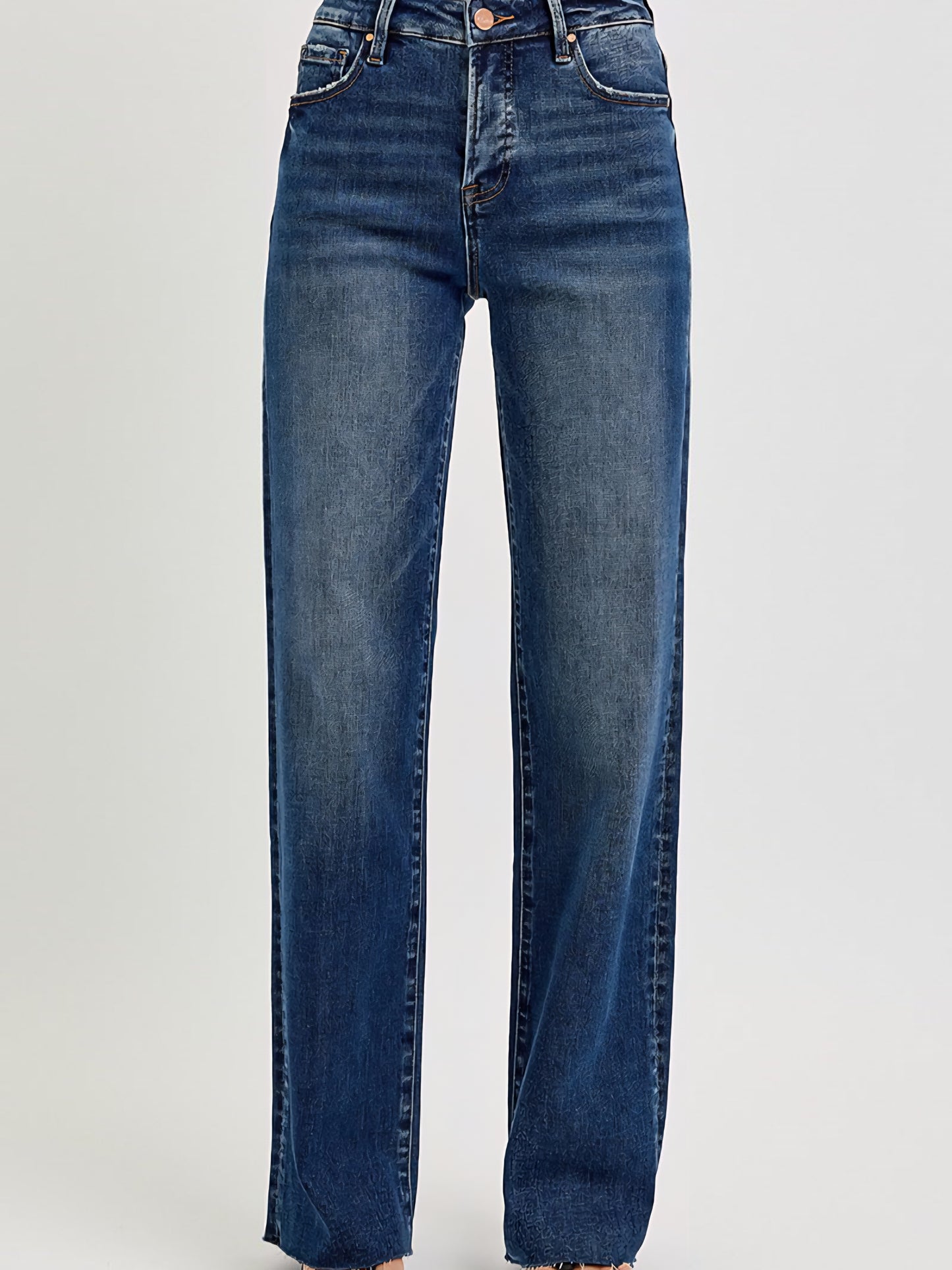 Tummy Control High Rise Dark Wash Straight Leg Jeans